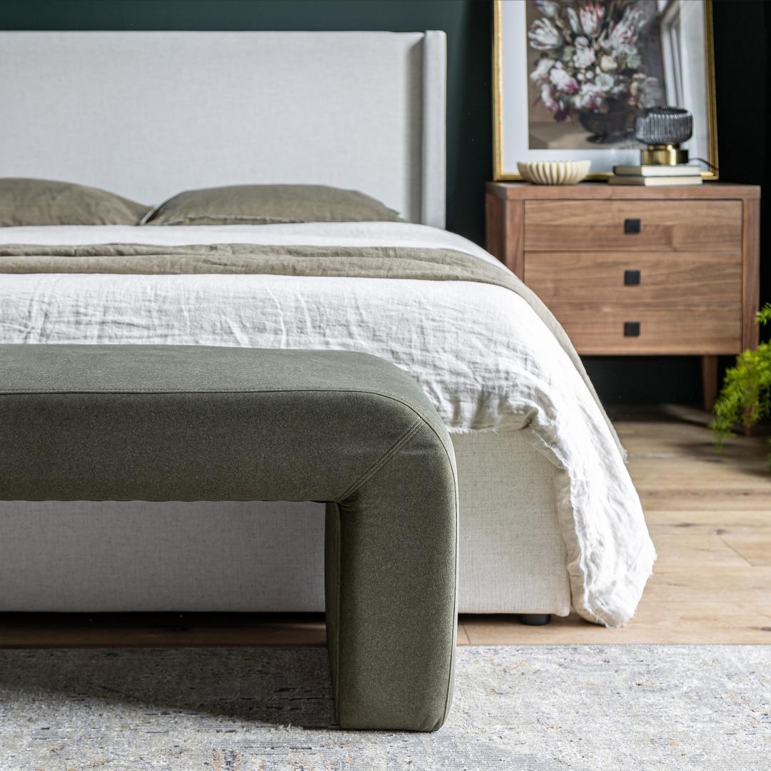 Josie King Bed - Cream