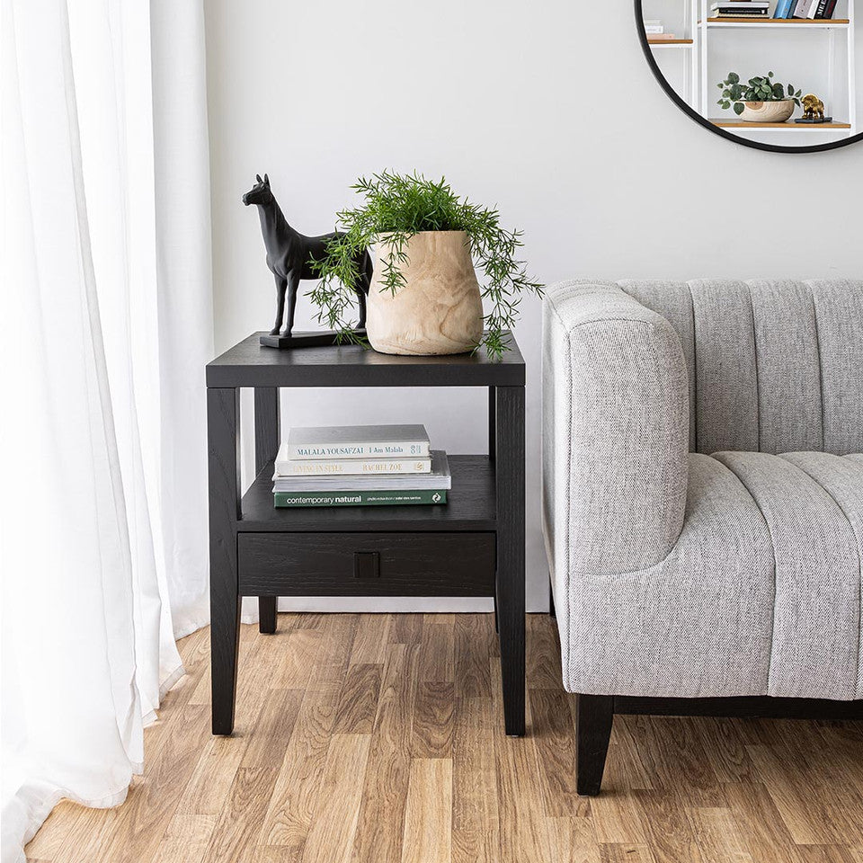 Hara 1 Drawer Accent Table | Black