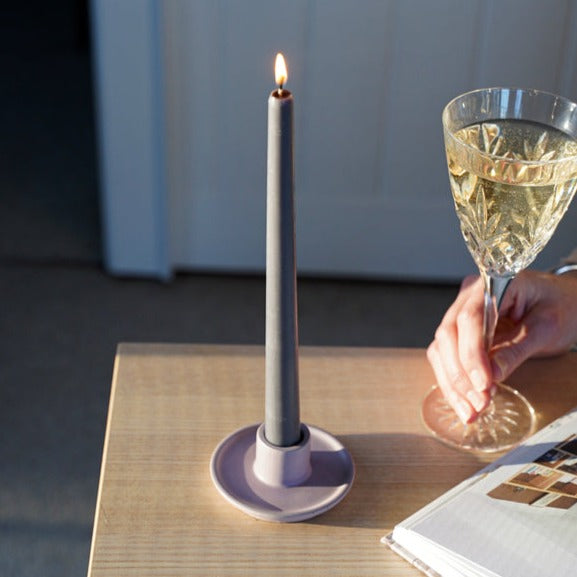 Beeswax/Soy Blend Taper Candles - Charcoal