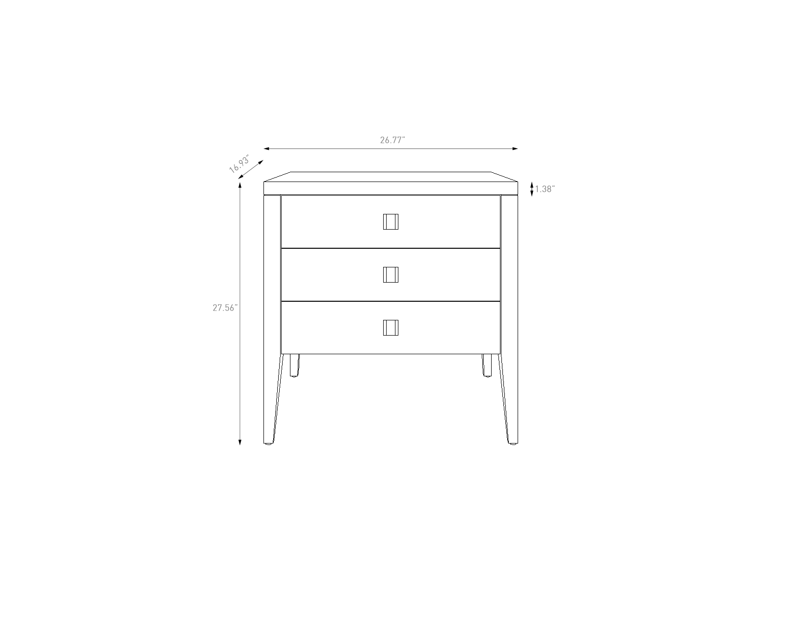 Hara 3 Drawer Dresser - Natural Oak