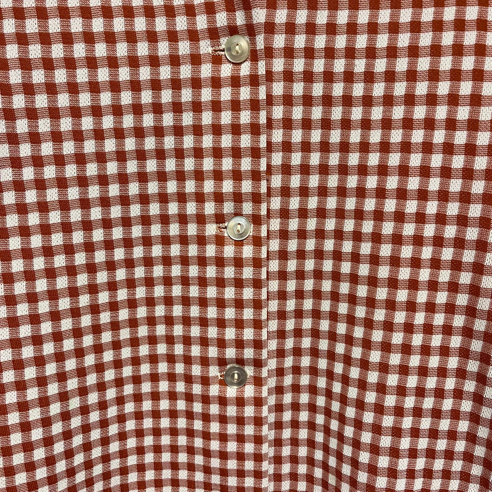 Red Gingham Button Down | S