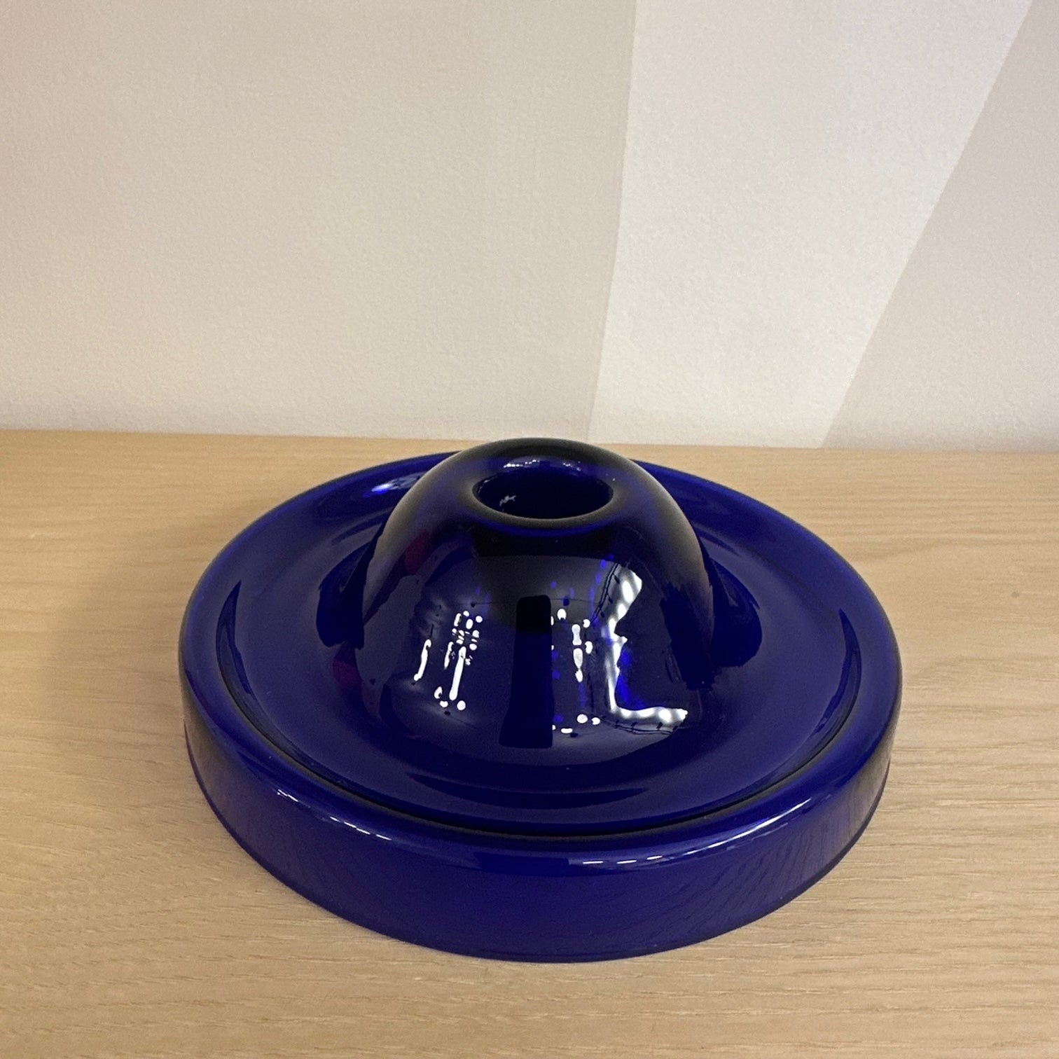 Blue Glass Candle Holder