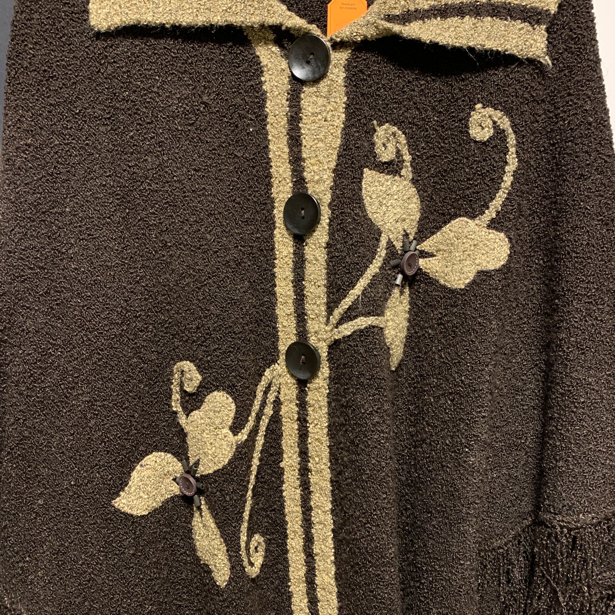 Brown Floral Shawl | M-XL