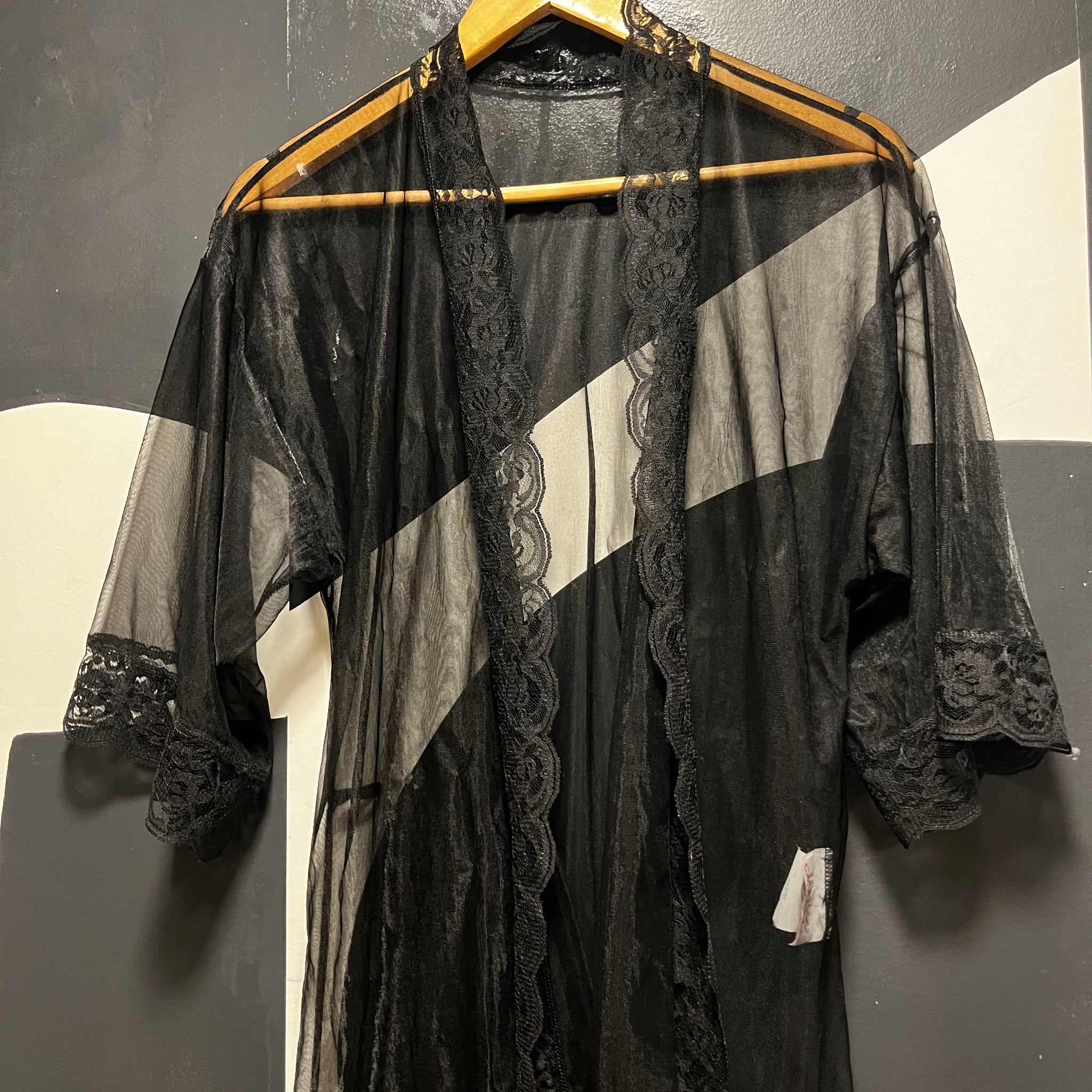 Black Lace Sheer Robe | M