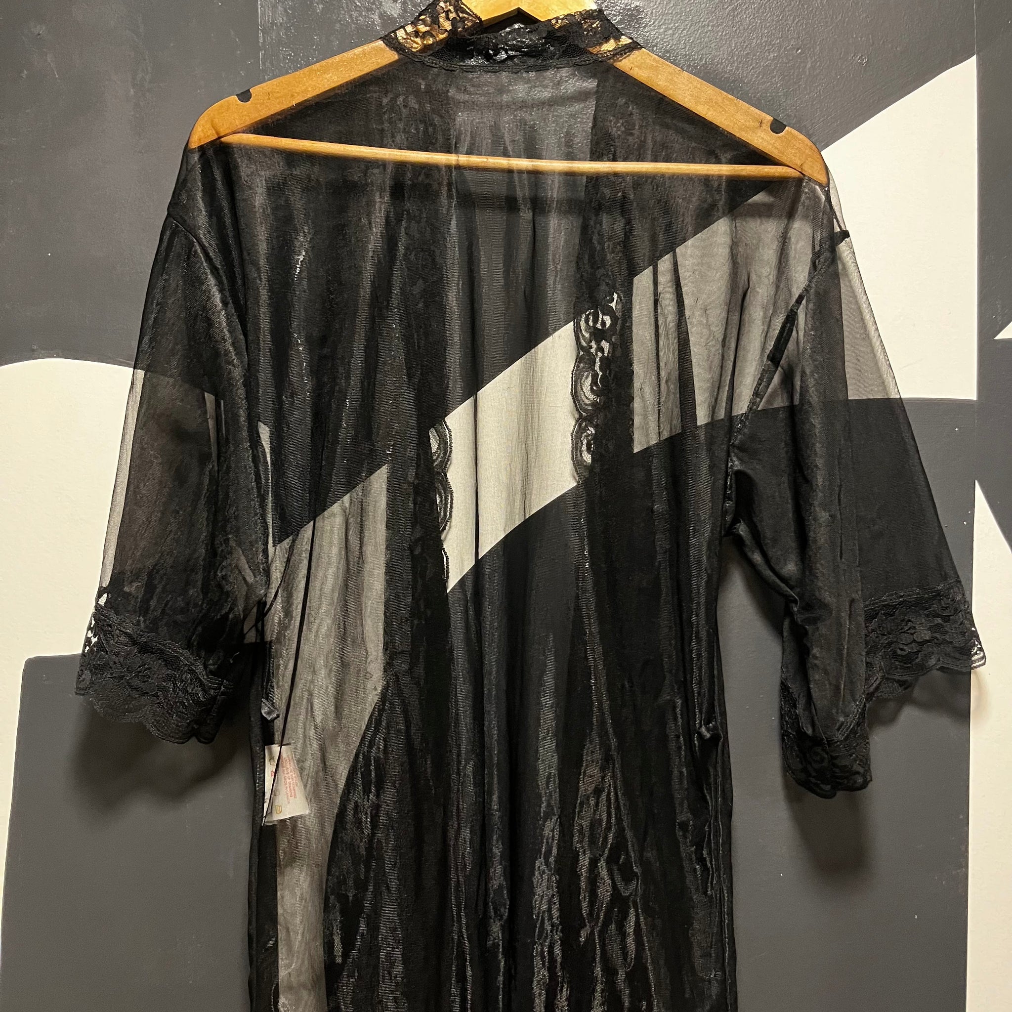 Black Lace Sheer Robe | M