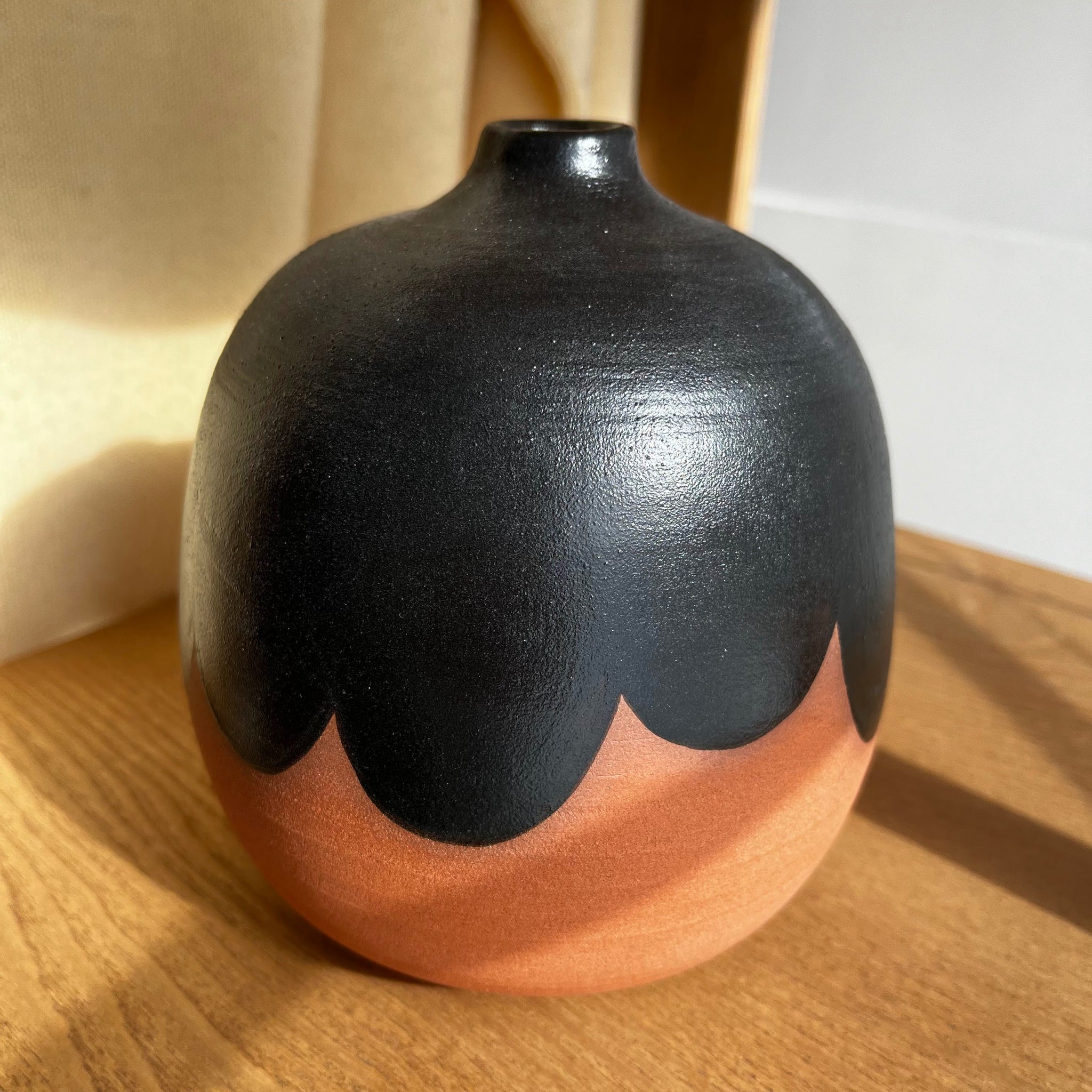 Terracotta Scalloped Vase