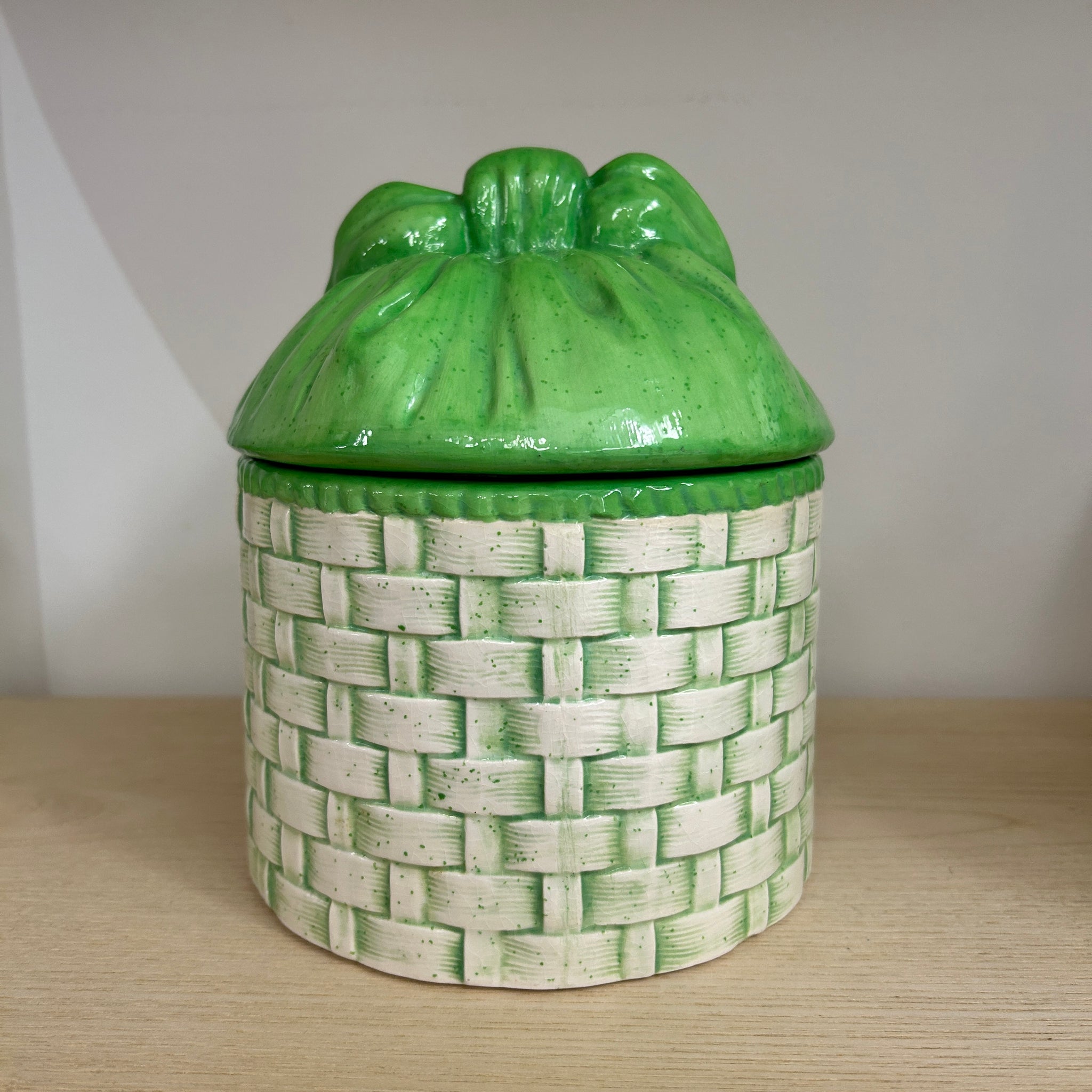 Green "Basket" Ceramic Jars