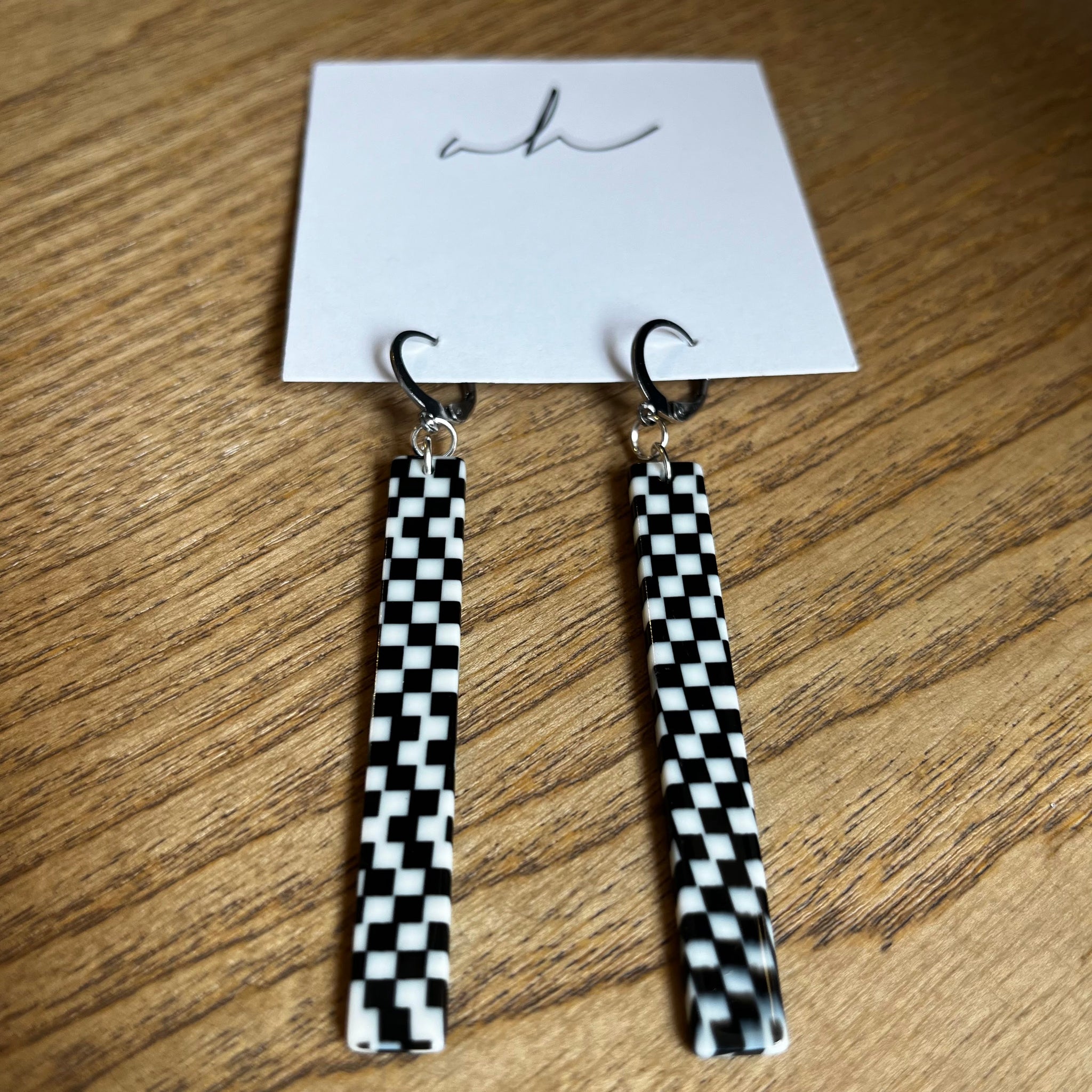 Black & White Checker Earrings