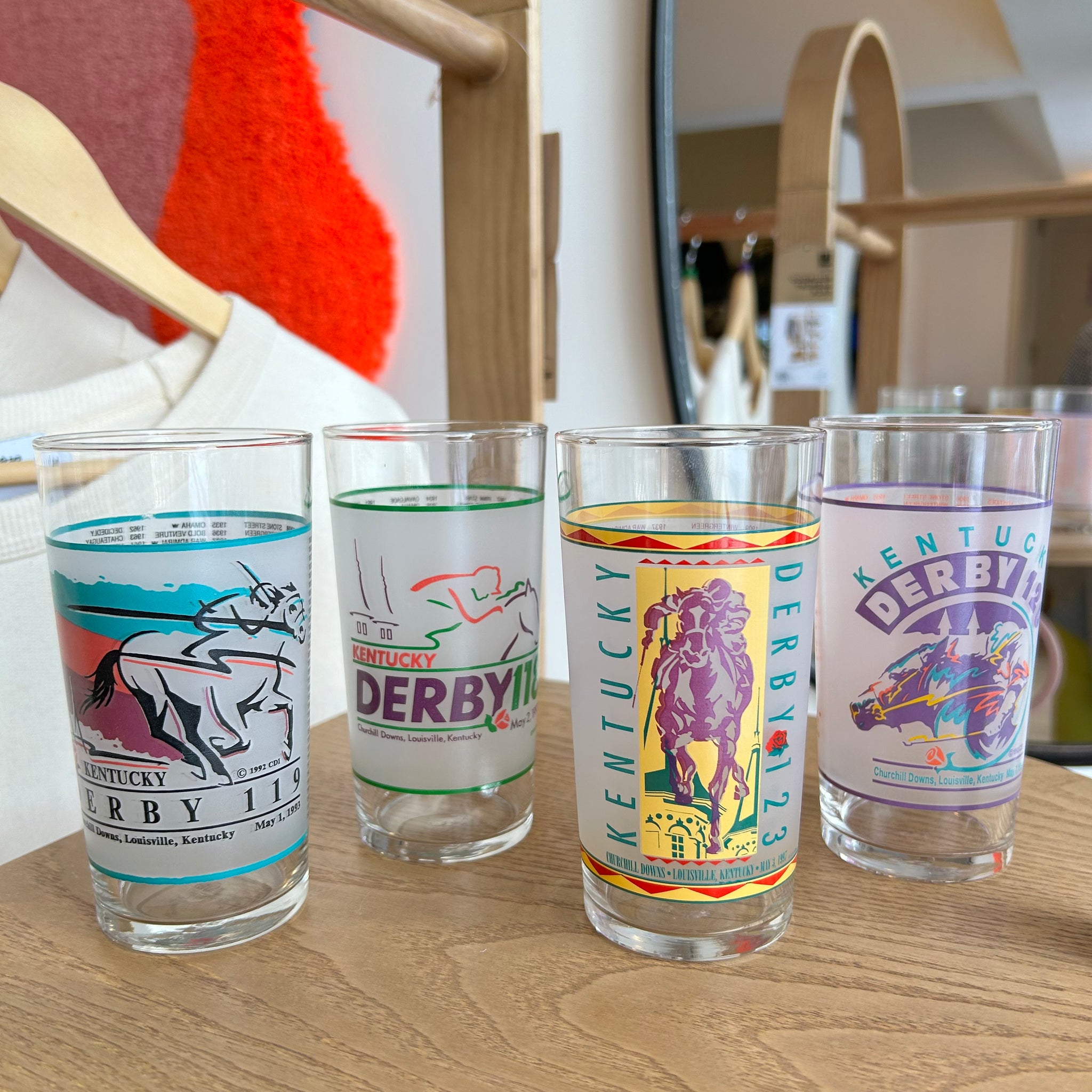 90's Kentucky Derby Glasses | Set of 4