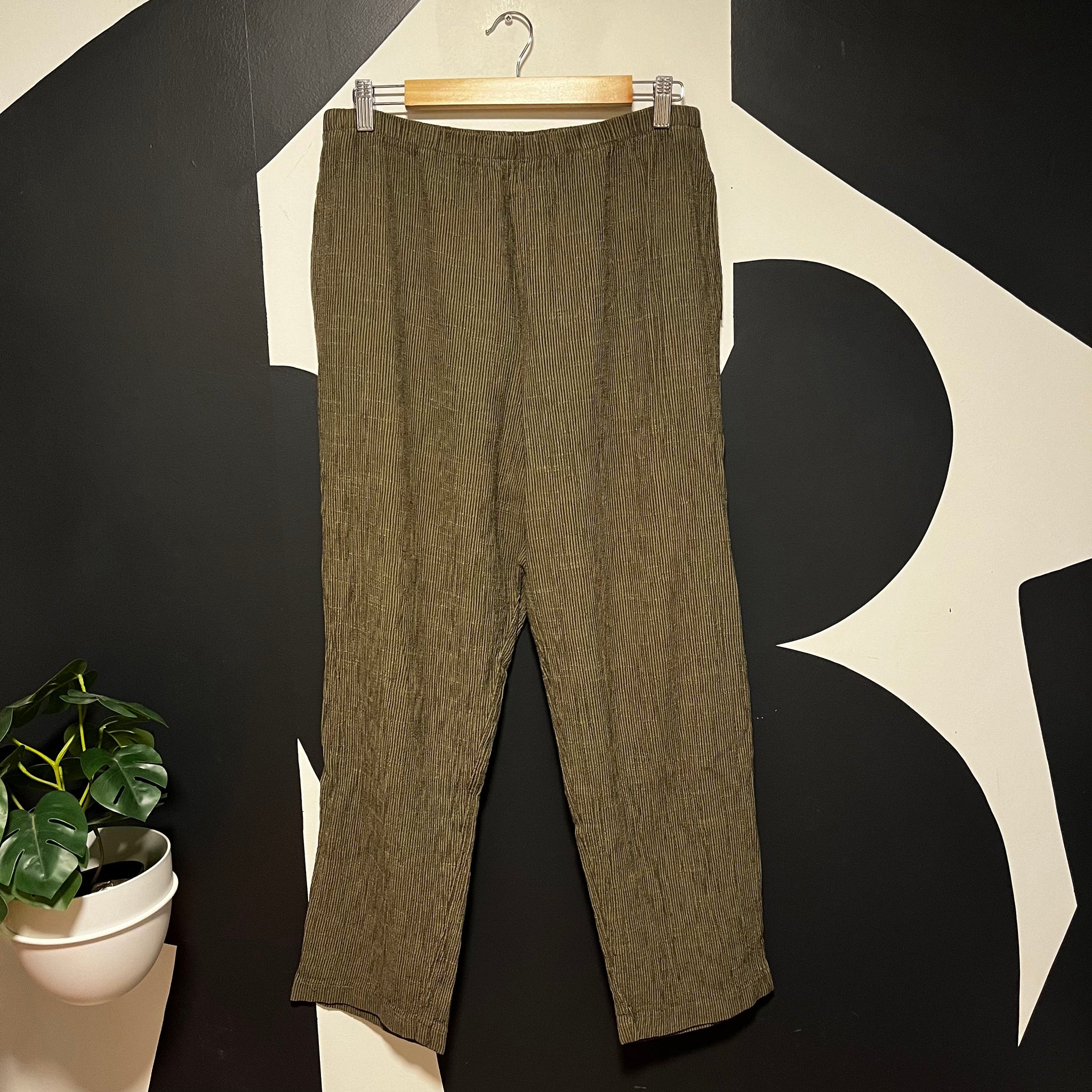 Forest Green Micro Stripe Easy Pants | XL