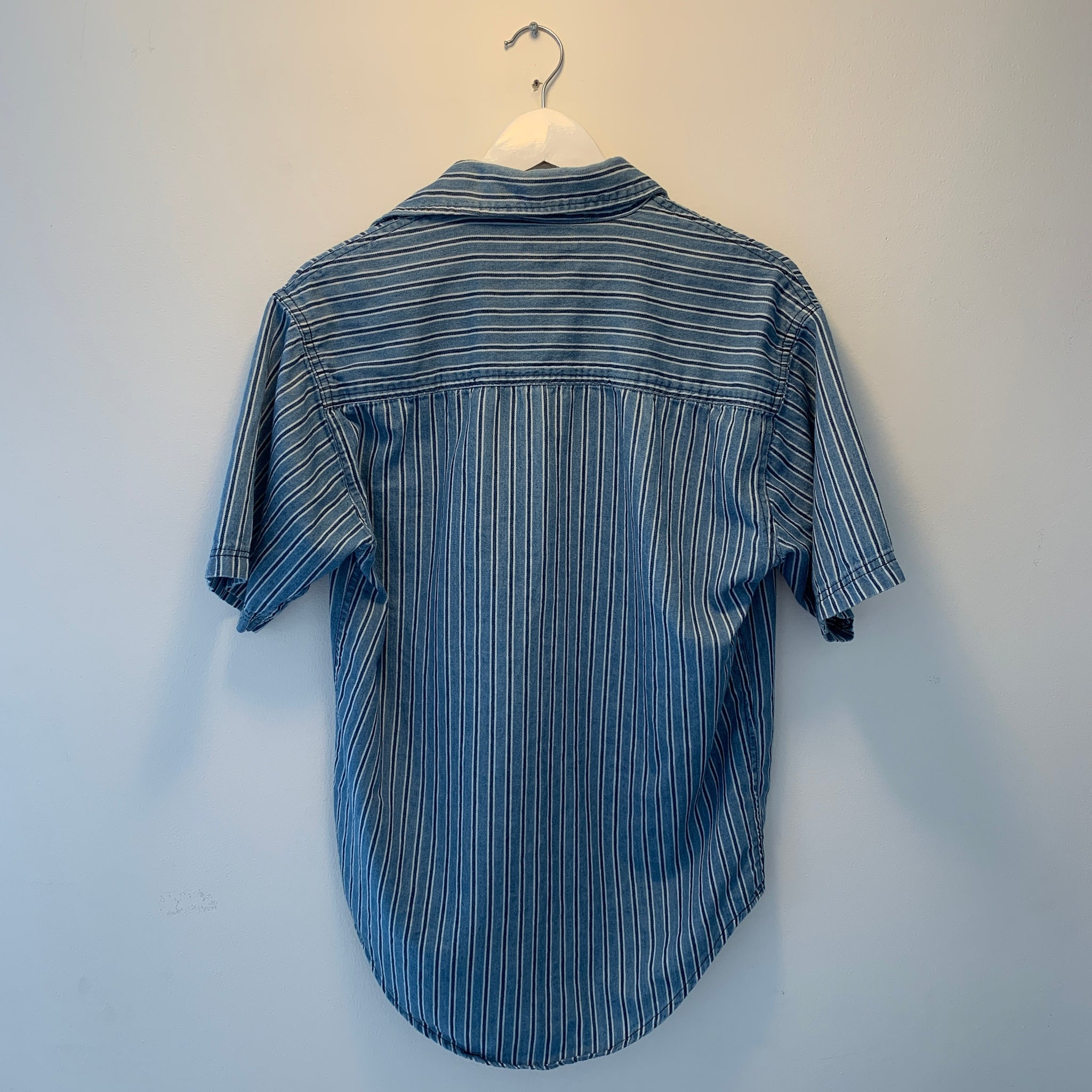 Striped Short Sleeve Button-Up- S