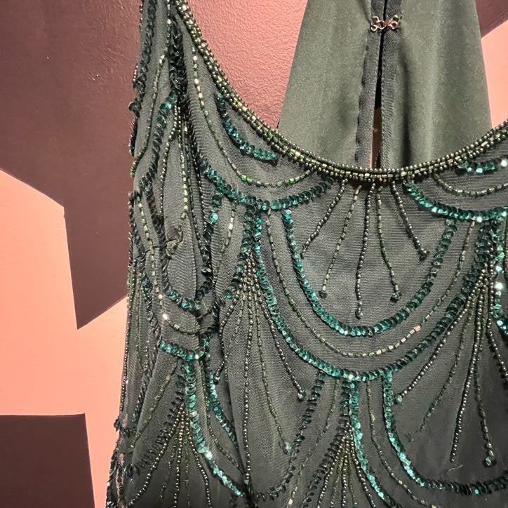 Emerald Beaded Gatsby Romper | S