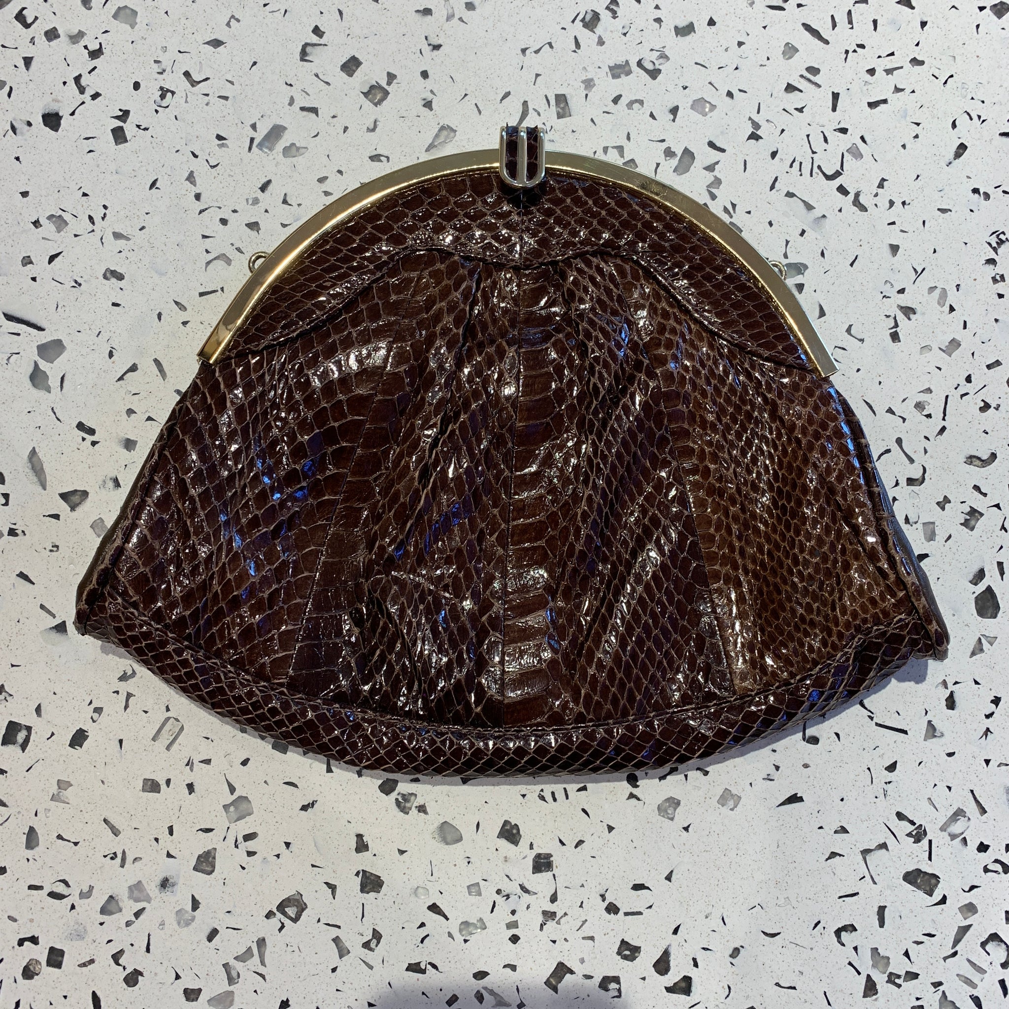 Faux Snakeskin Clutch Bag