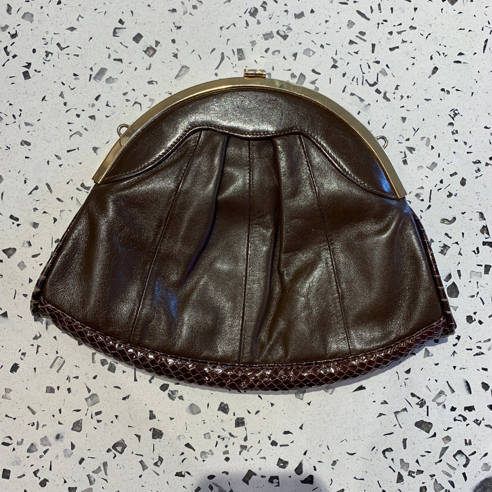 Faux Snakeskin Clutch Bag