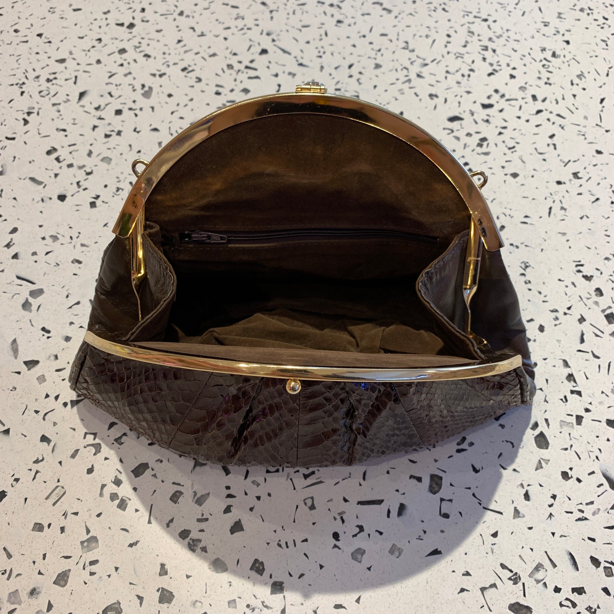 Faux Snakeskin Clutch Bag