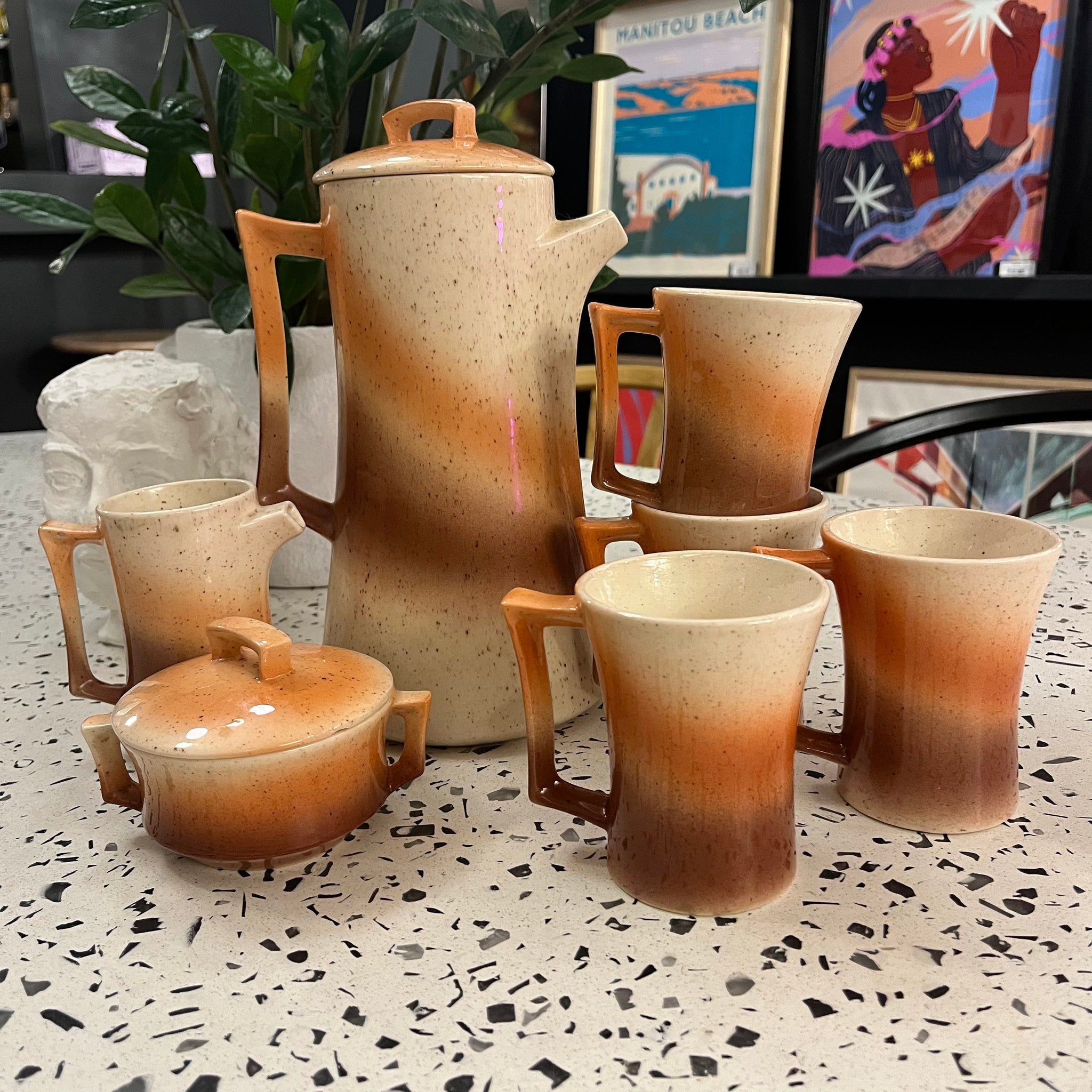Ceramic Sunrise Coffee 7 Piece Set