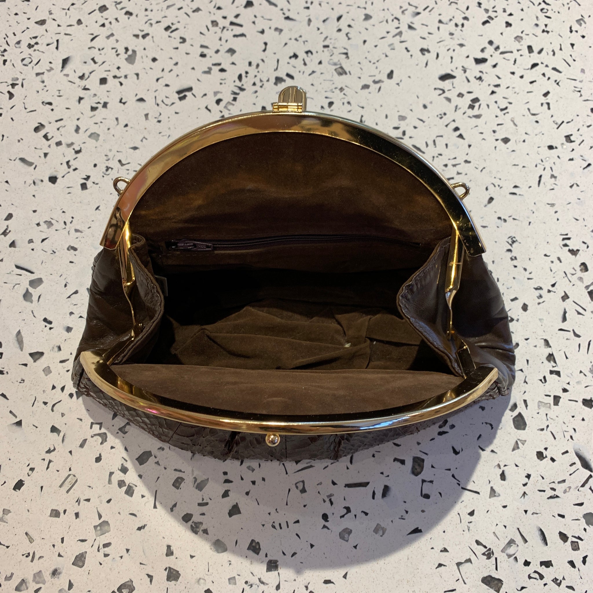Faux Snakeskin Clutch Bag