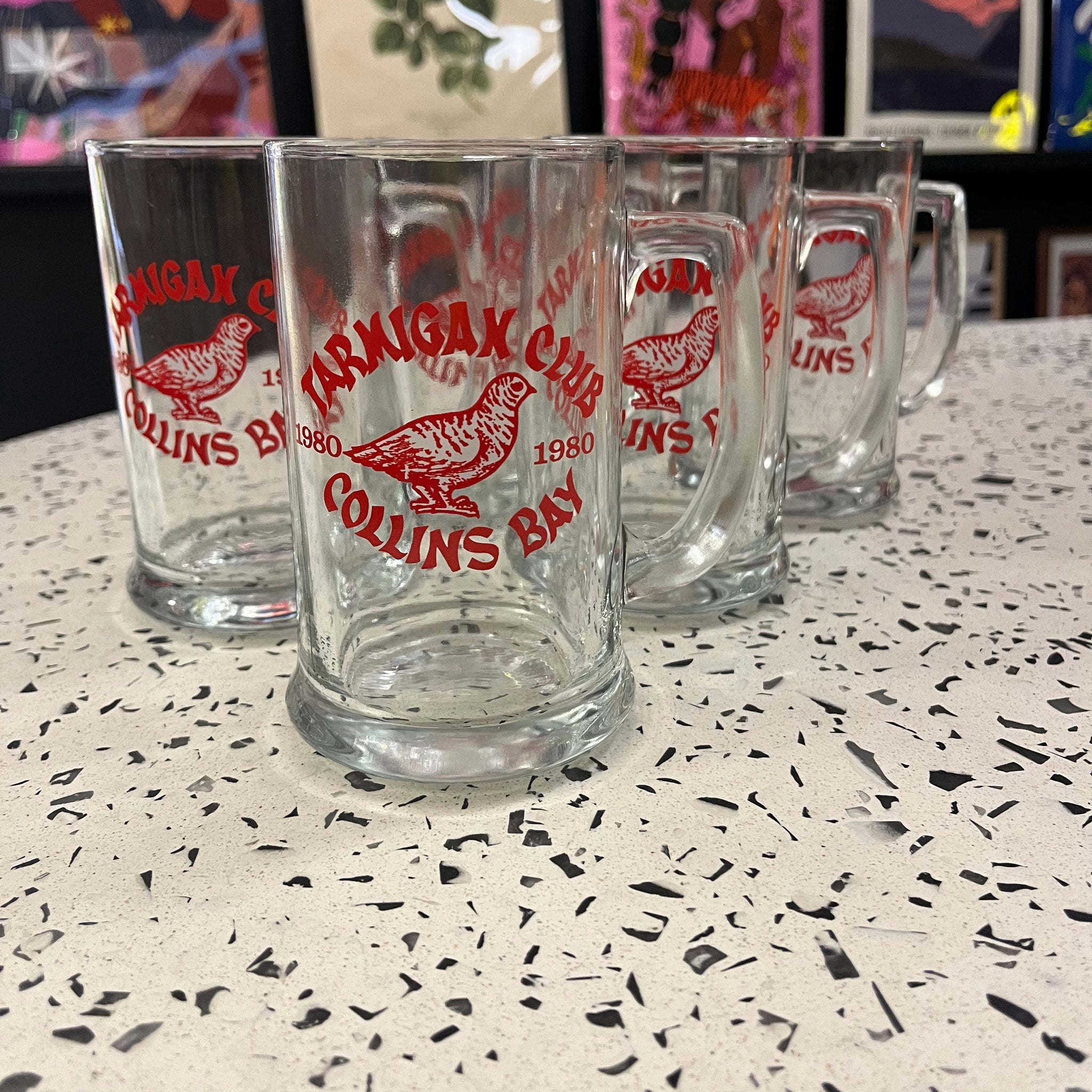 Tarmigan Club Glass Beer Mugs - Set of 6