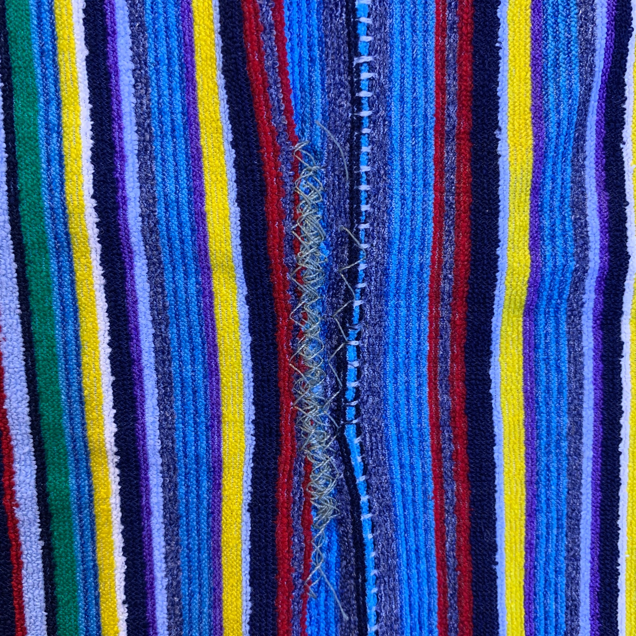 70's Terrycloth Striped Dress- L