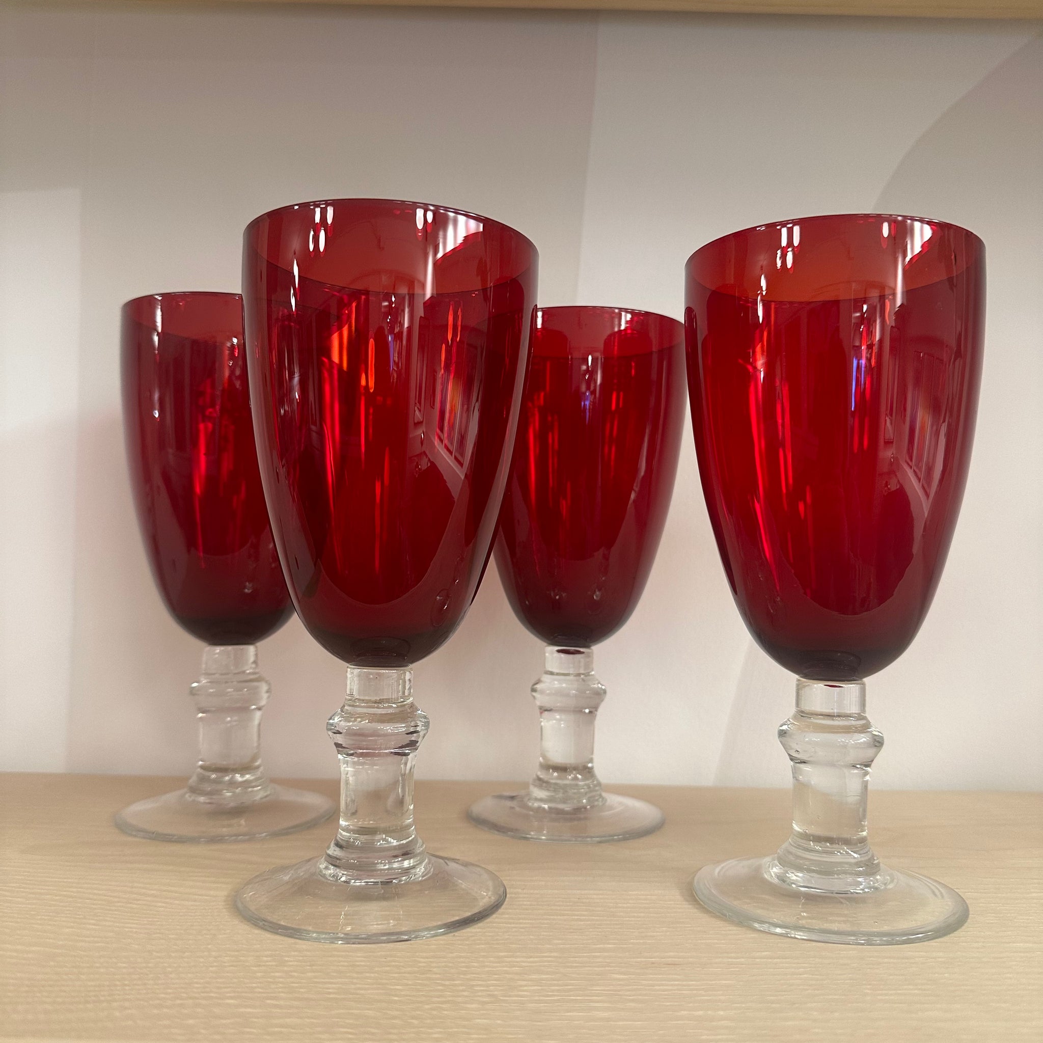 Ruby Red Goblets | Set of 4