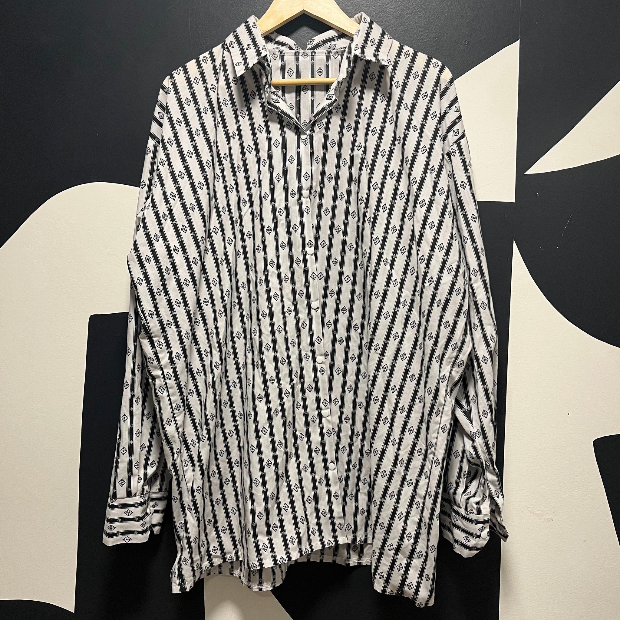 Diamond Stripe Western Shirt | XL