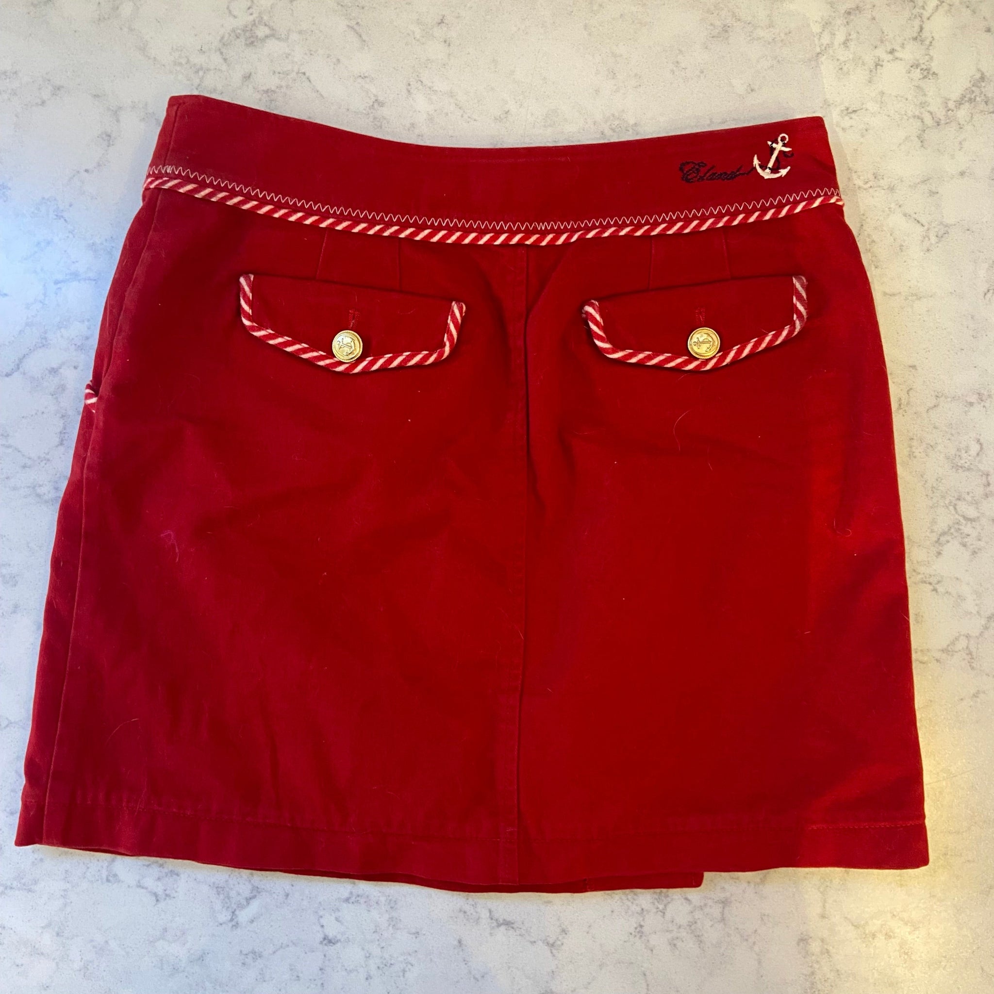 Red Nautical Skirt- L