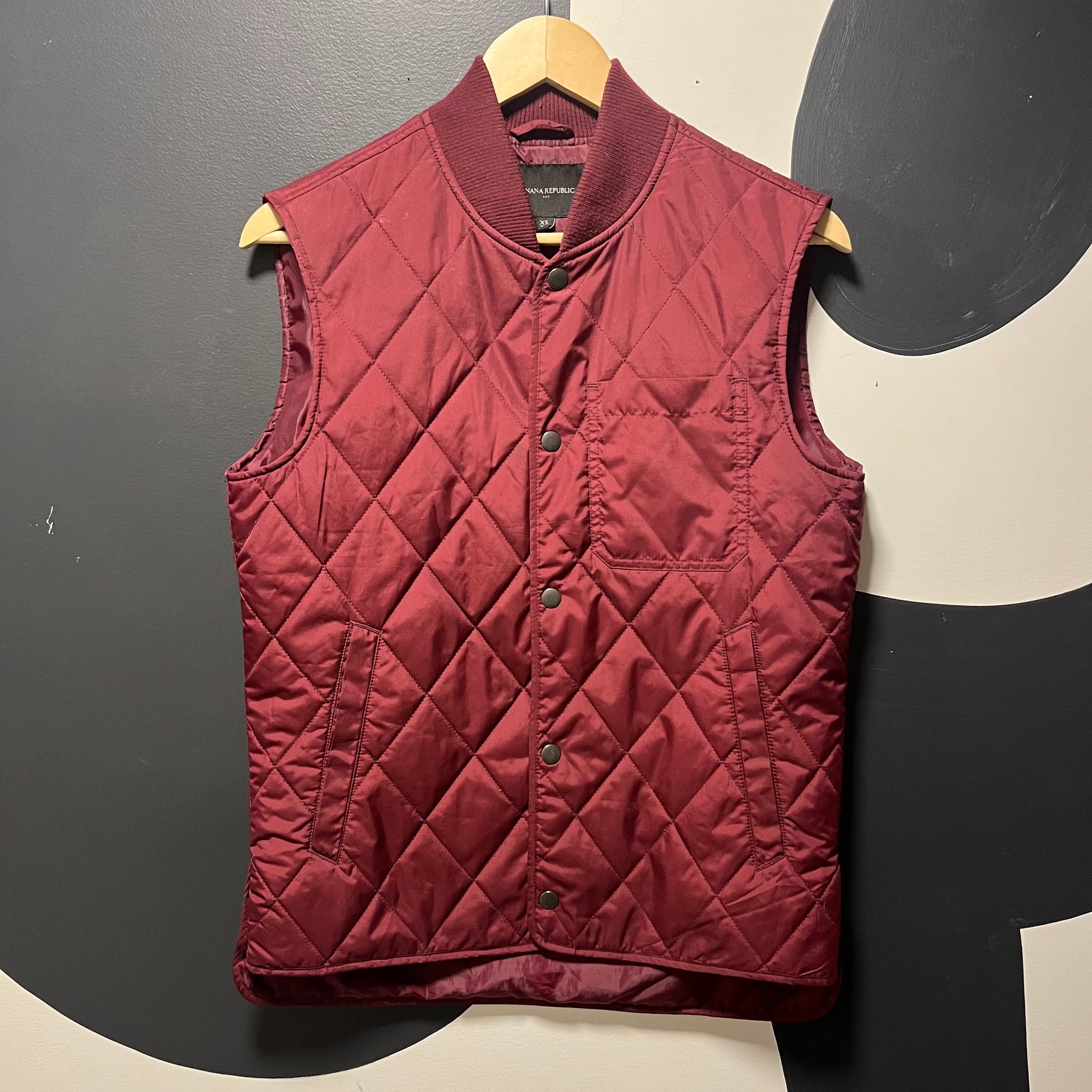 Maroon Quilted Vest | S