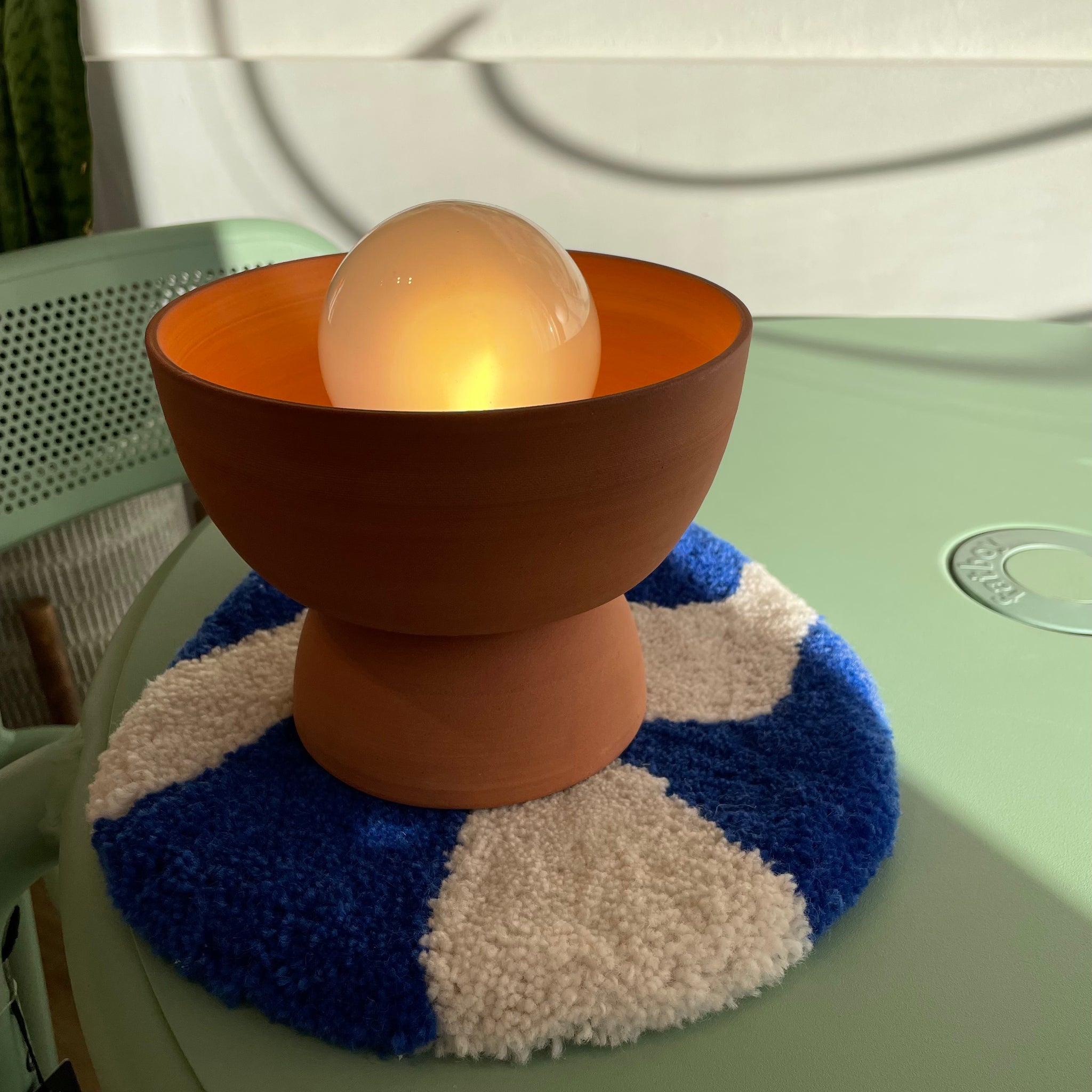 Handmade Ceramic Bowl Lamp | Terra Cotta