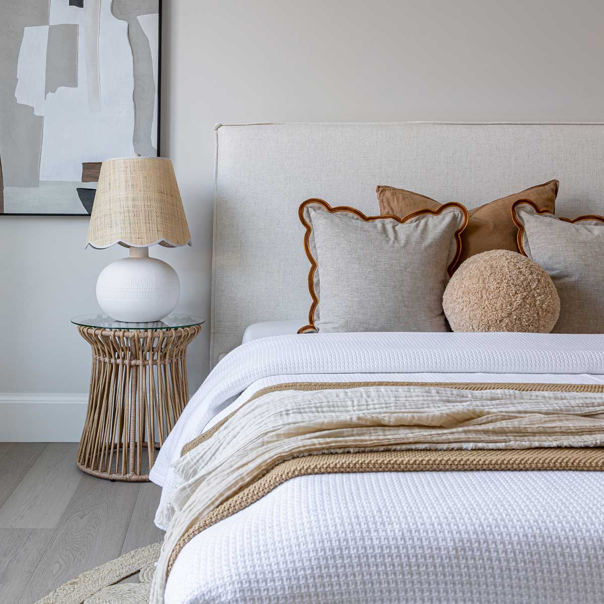 Julia Queen Bed - Cream