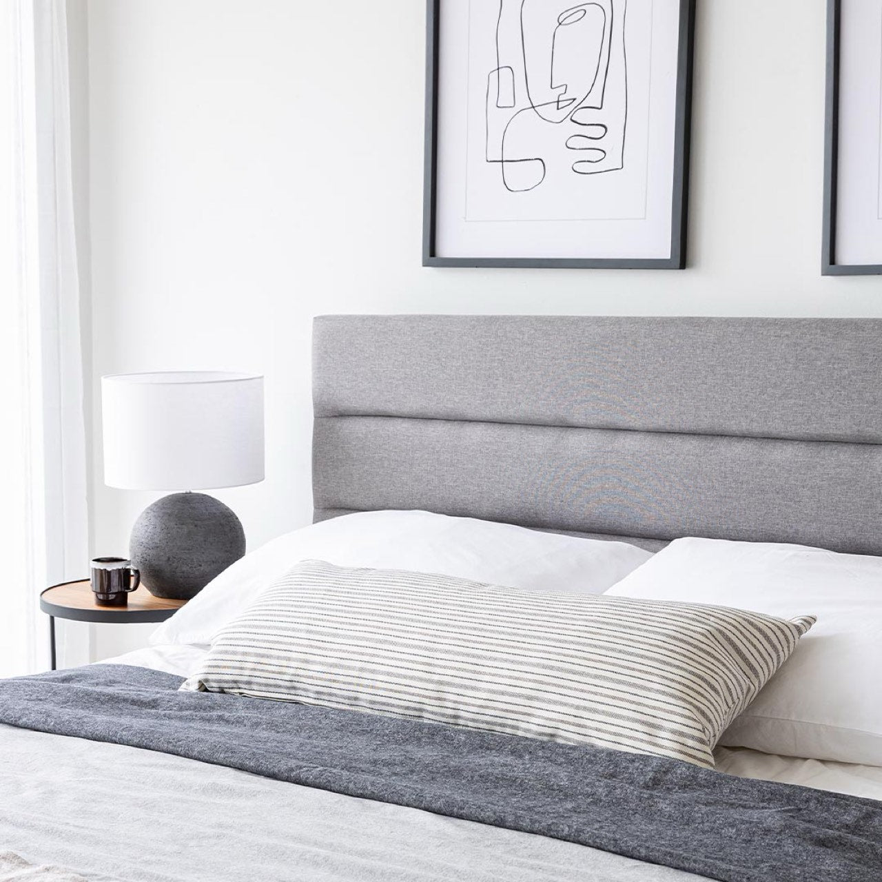 Justin King Bed - Greige