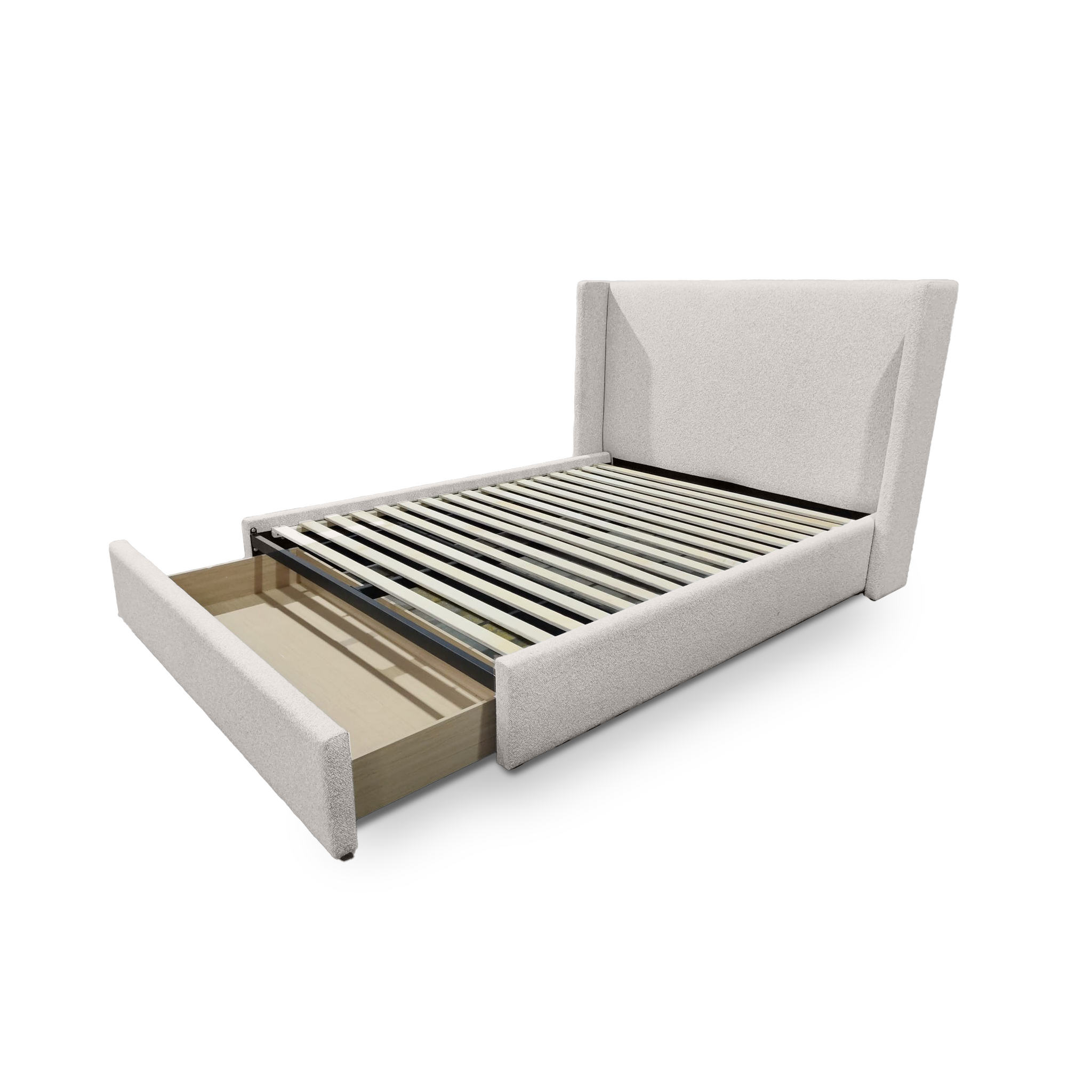 Lourdes Queen Storage Drawer Bed - Cream