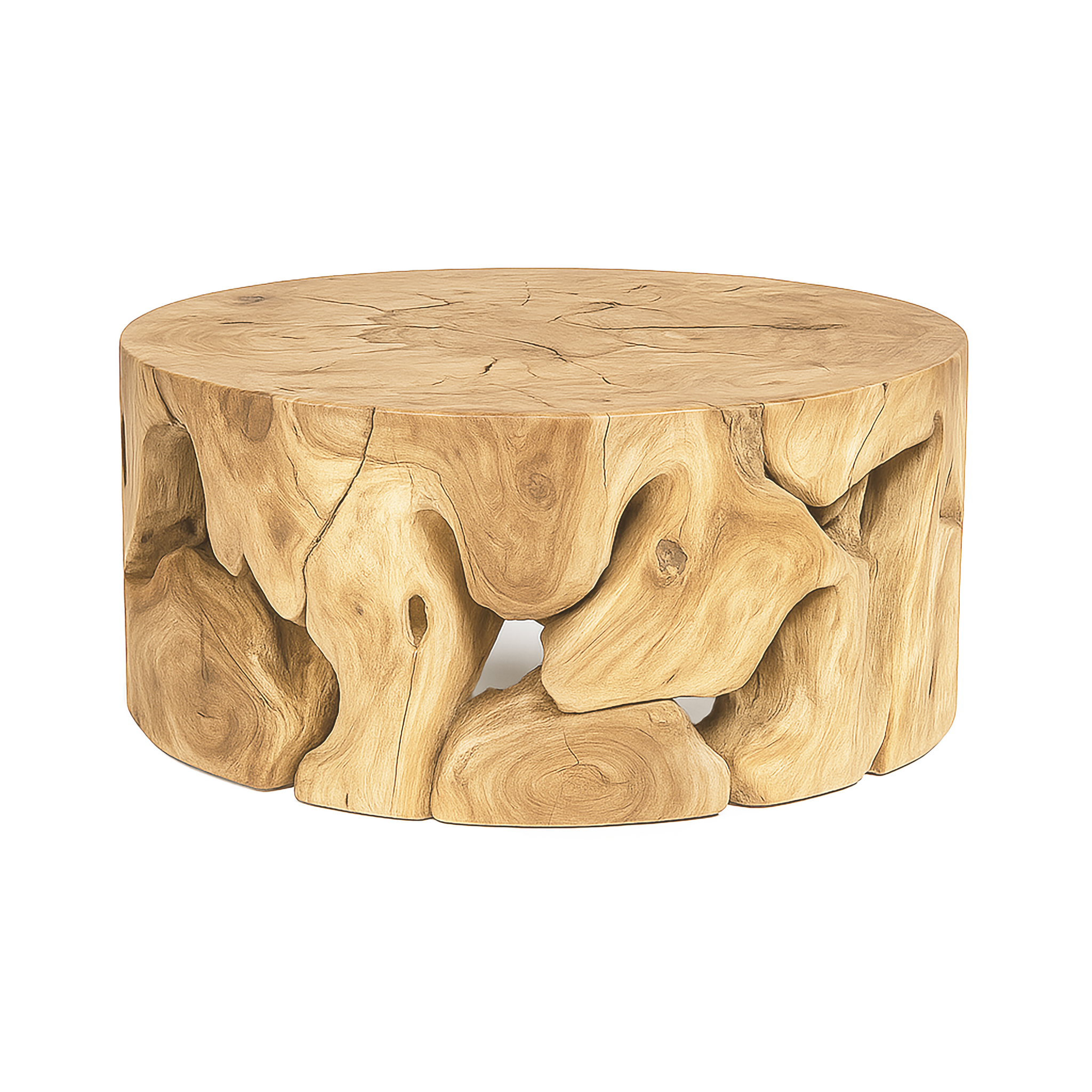 Natura Flow Round Coffee Table - Bleached