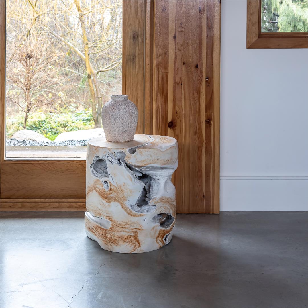 Natura Opus Accent Table - 18" - Ivory
