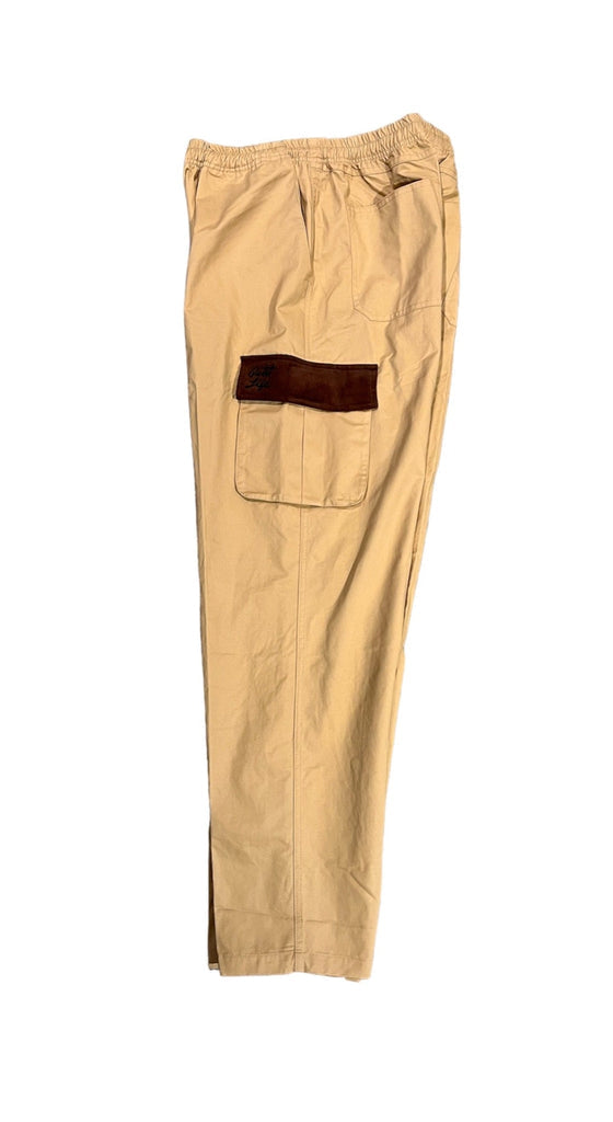 Tan Cord Pocket Cargo Pants