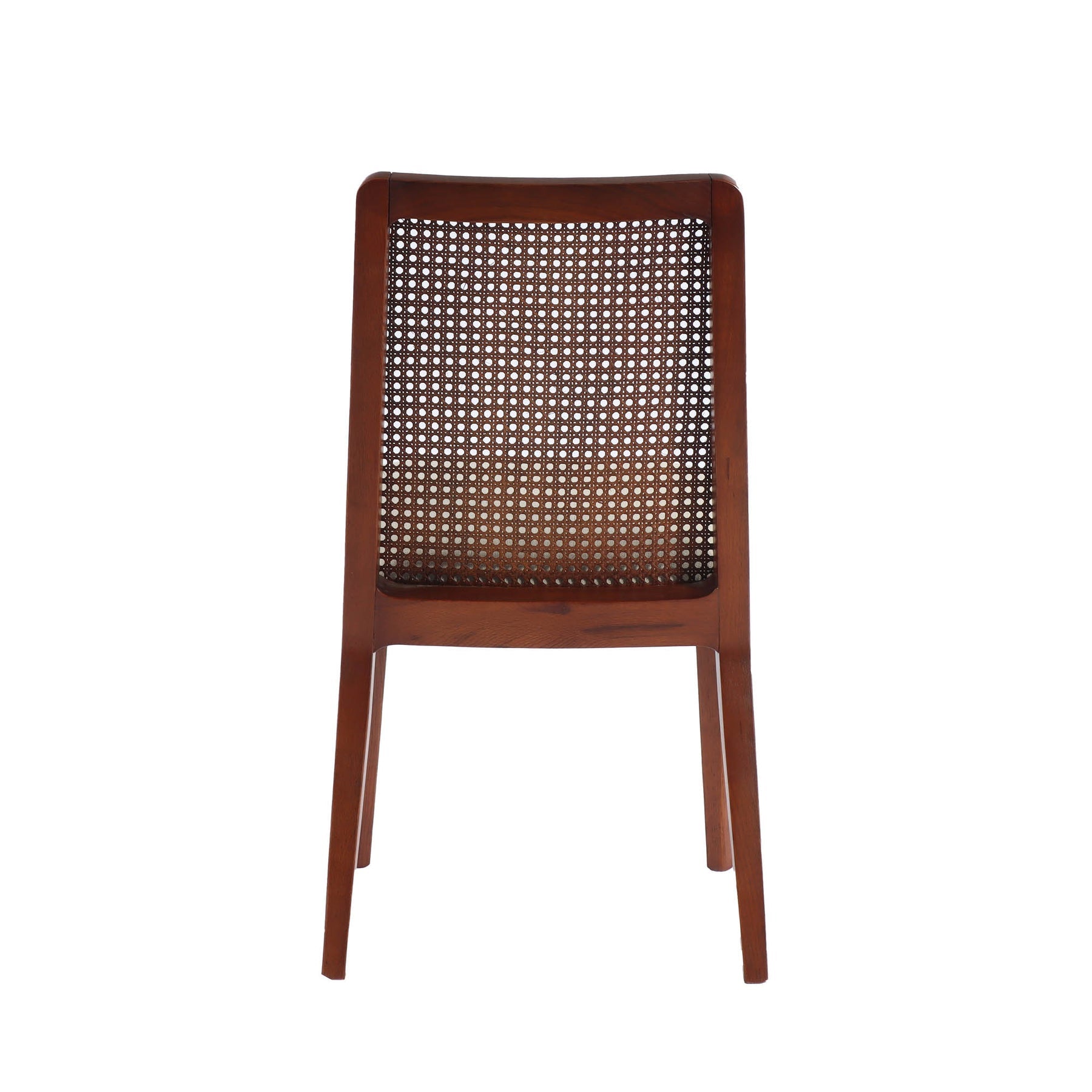 Cane Dining Chair- Oyster Linen with Brown Legs