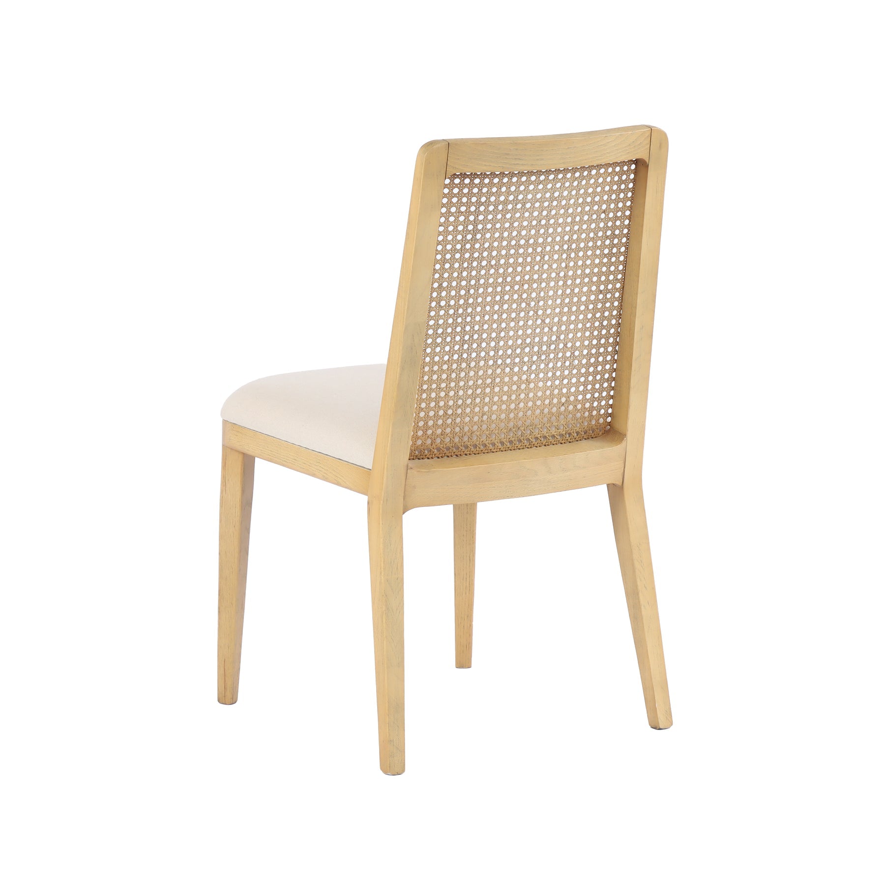 Cane Dining Chair- Oyster Linen with Honey Legs