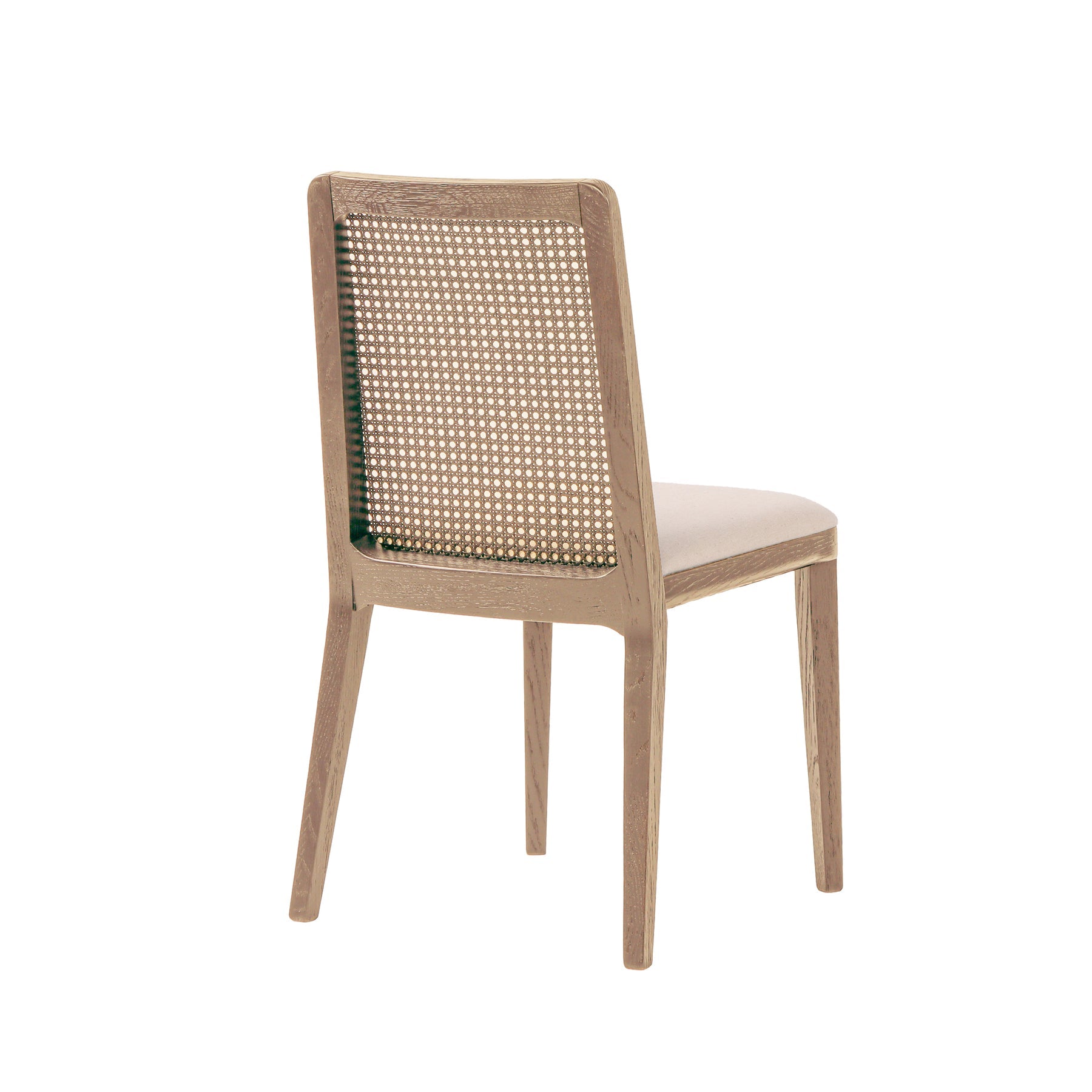 Cane Dining Chair | Oyster Linen with Natural Frame