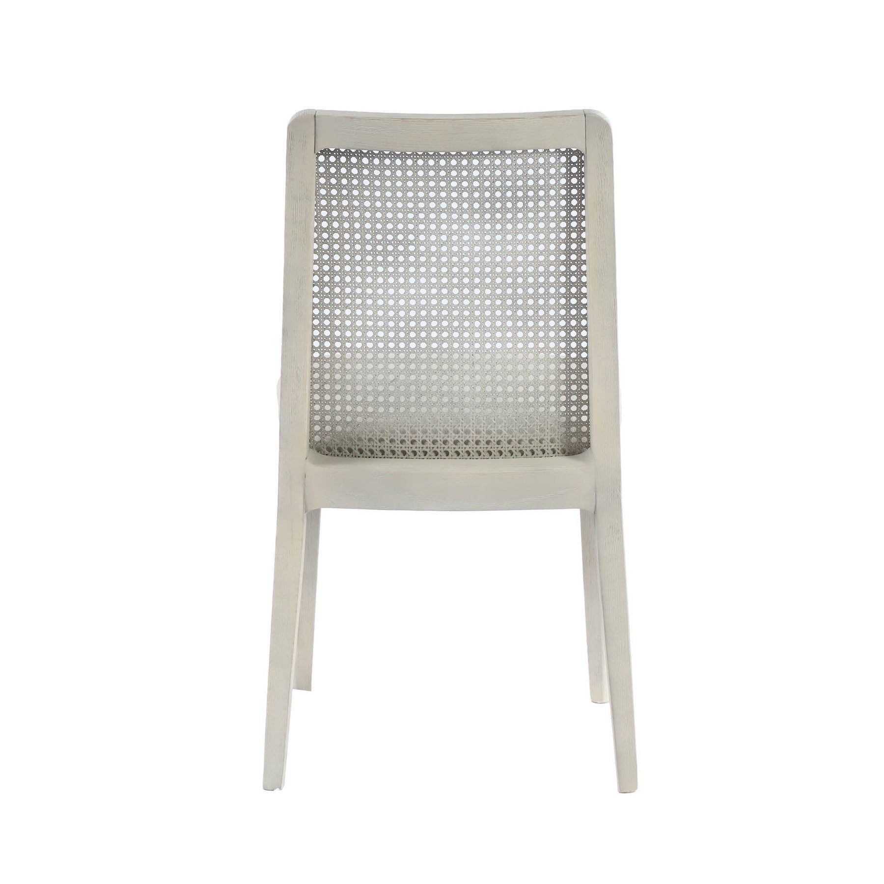 Cane Dining Chair- Oyster Linen with White Legs