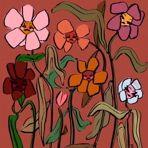 "Garden Wall Flowers" Print - Rachael Meckling
