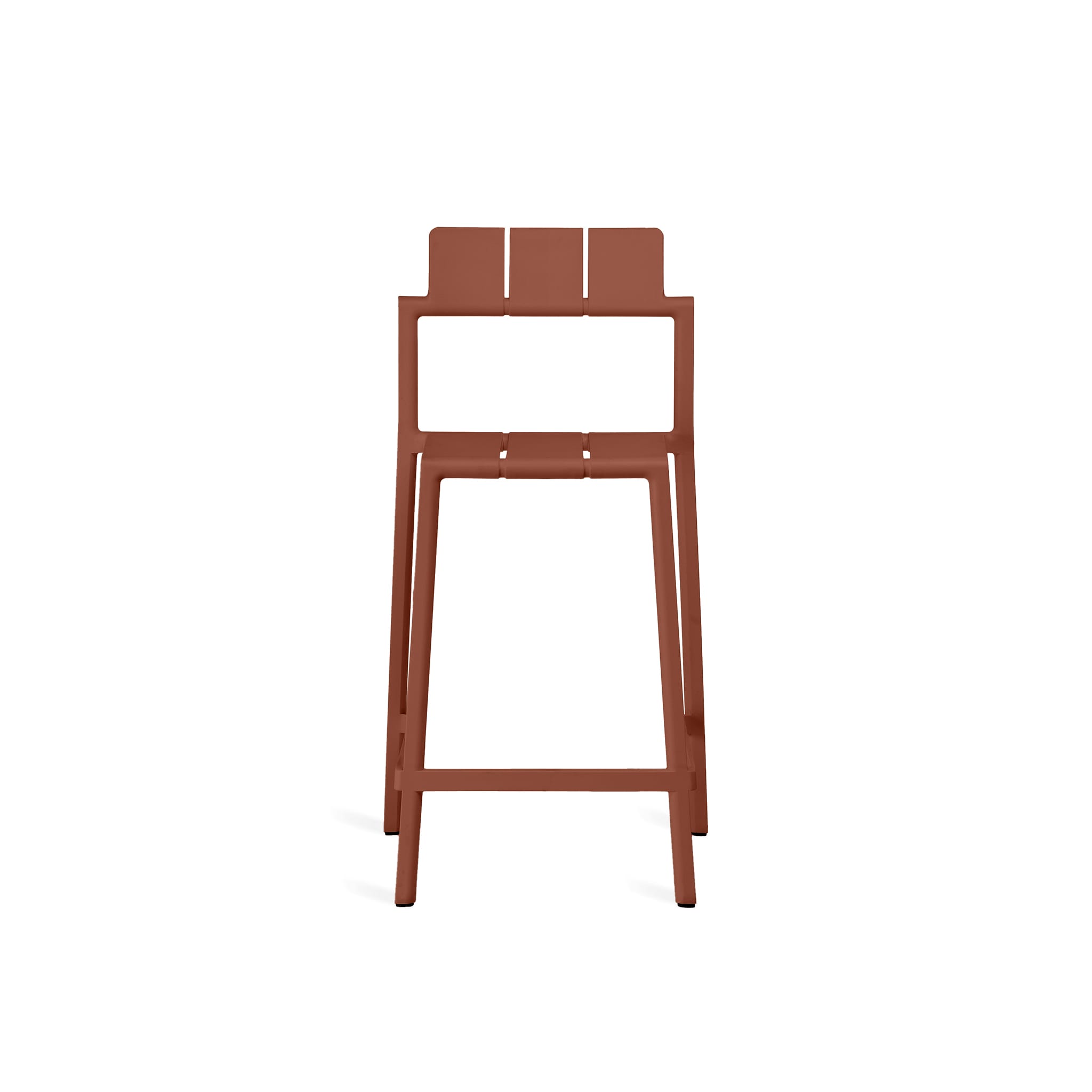 Modern Yard counter stool by TOOU Design, showcasing its stackable design and versatility for indoor and outdoor use.