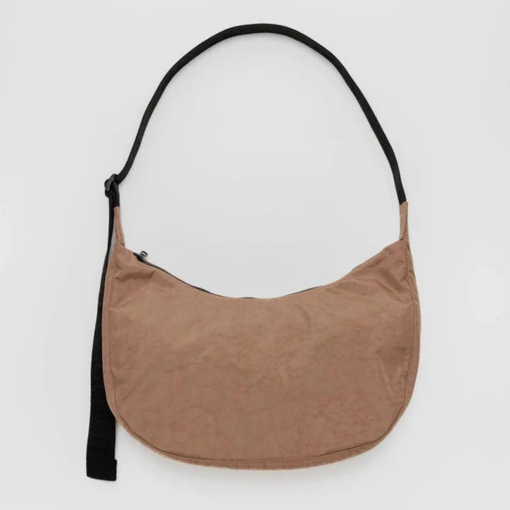 Medium Nylon Crescent Bag | Cocoa