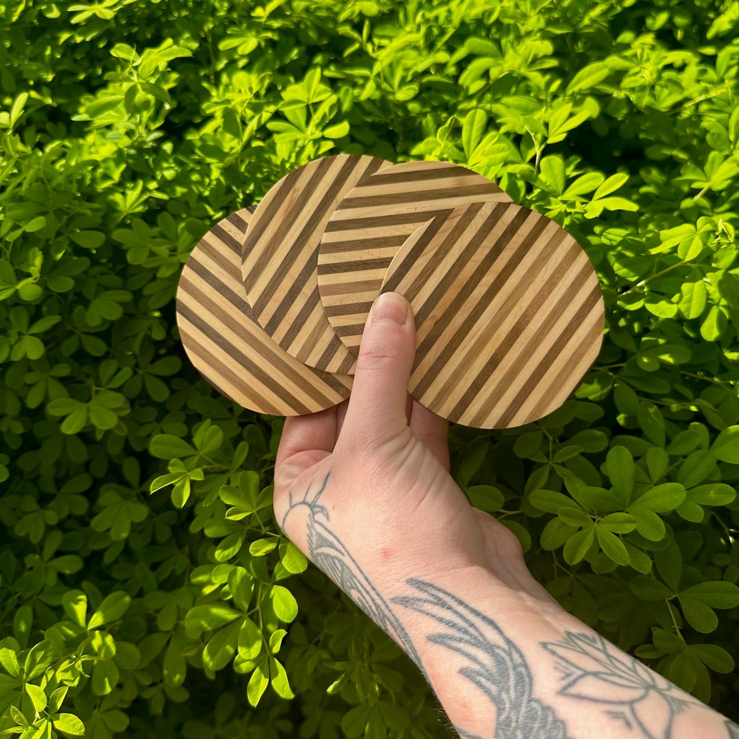 Mixed Wooden Coasters (Set of 4)