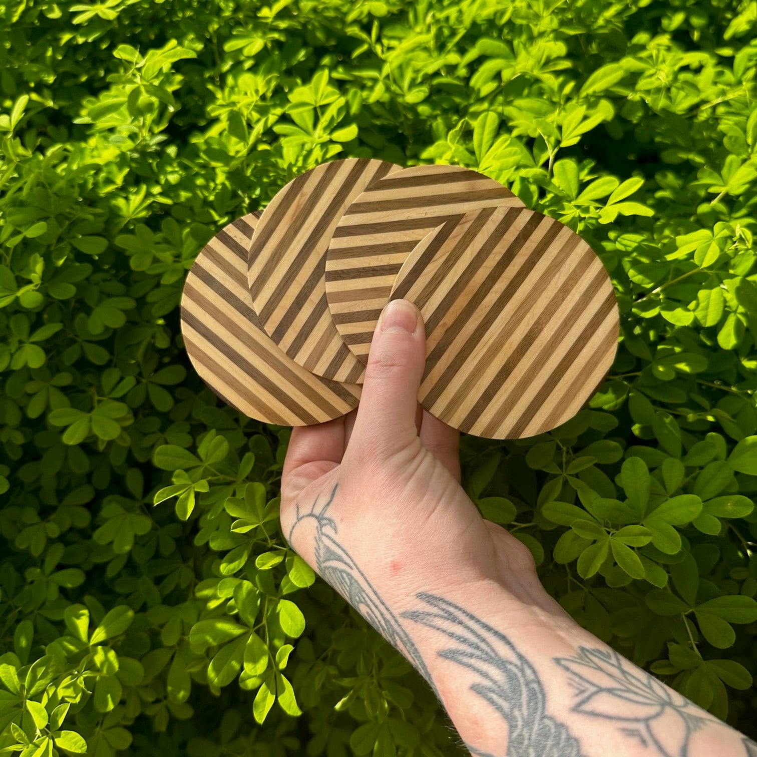 Mixed Wooden Coasters (Set of 4)