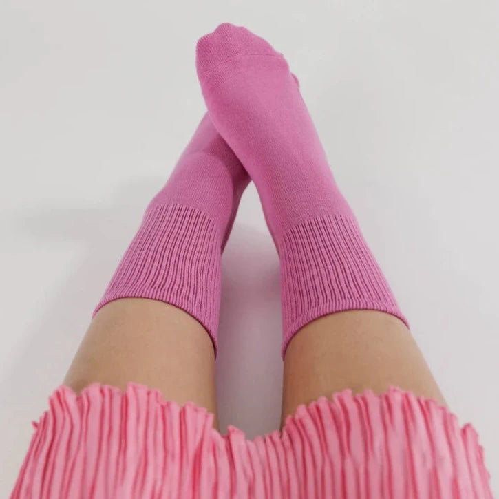 Ribbed Sock Small | Extra Pink