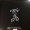 Black vinyl record sleeve back with song track list
