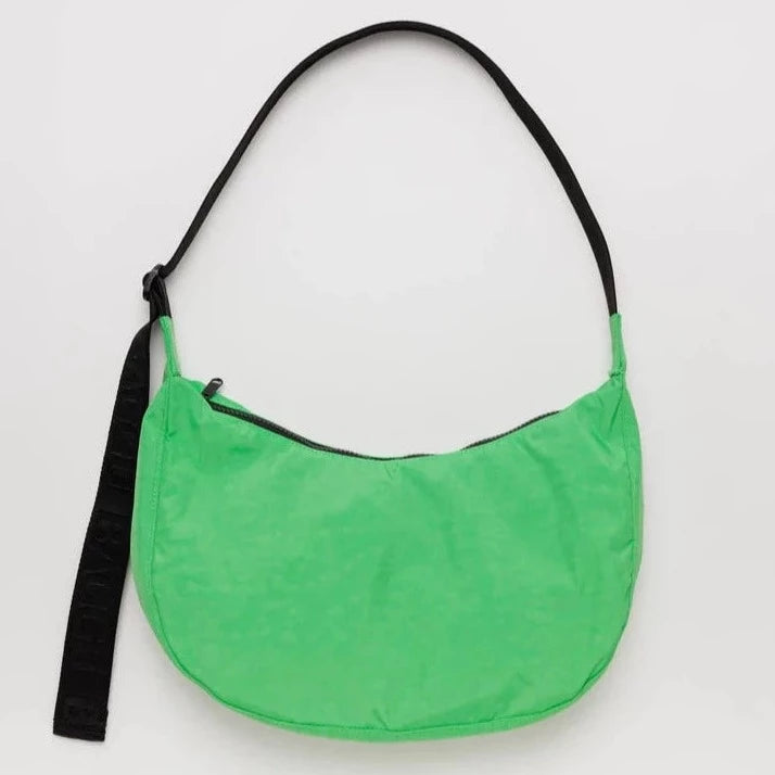 Medium Nylon Crescent Bag - Aloe