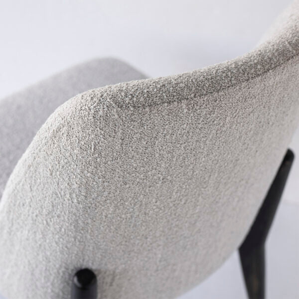 Fawcett Dining Chair- Taupe Boucle w/ Black Base