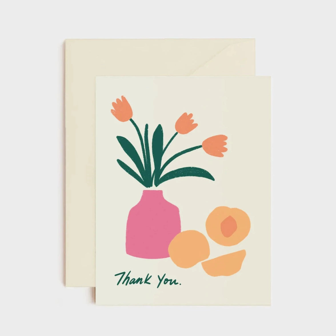 Vase and Peaches Thank You Card