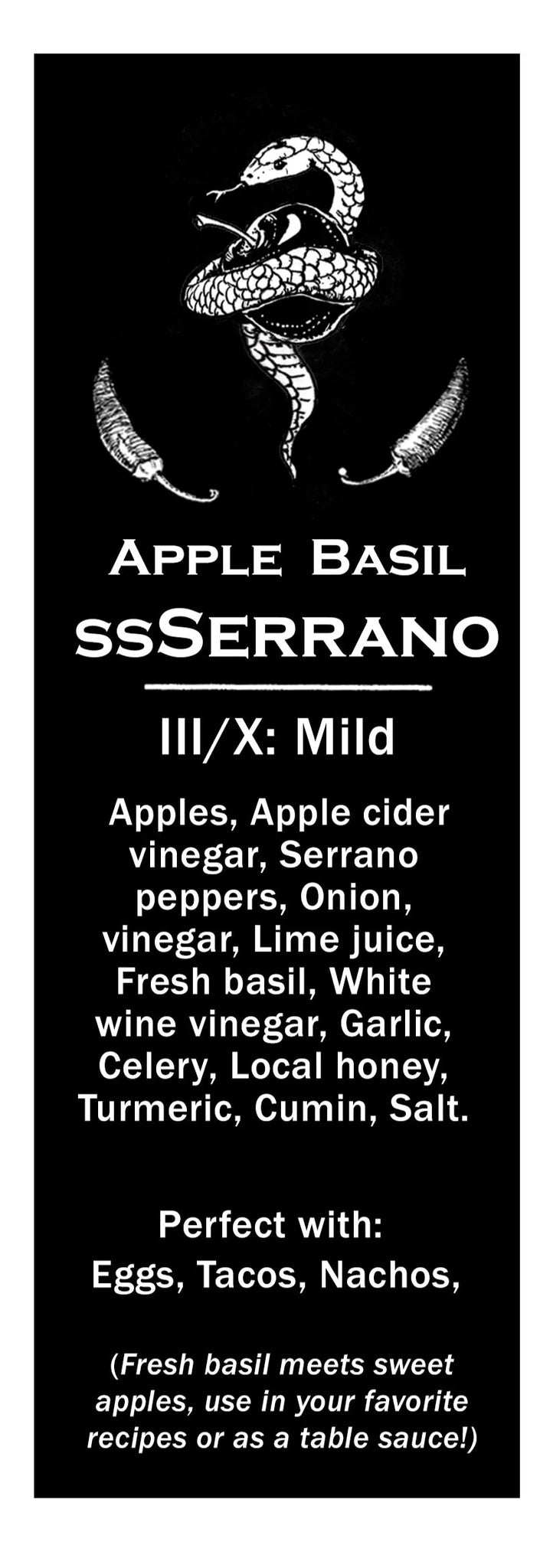 Apple Basil ssSerrano Hot Sauce