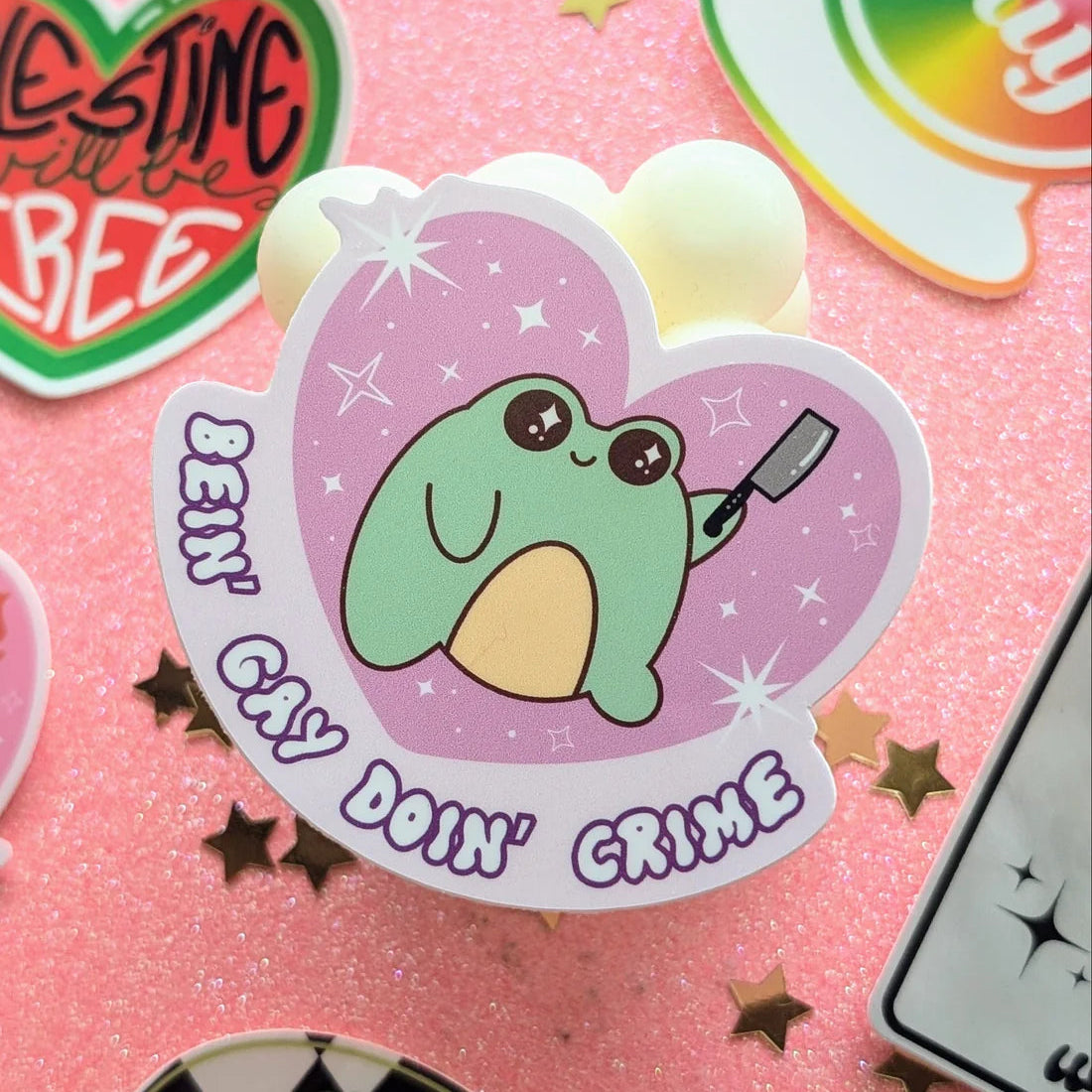 Bein' Gay Doin' Crime Sticker